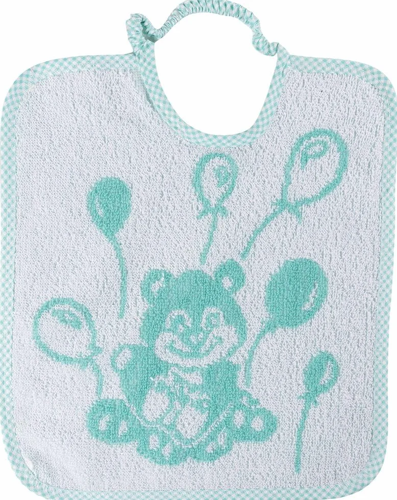 Średni śliniak Baby w gąbce, bez BPA, chłonny, zmywalny i wielokrotnego użytku, z gumką i wzorem żakardowym