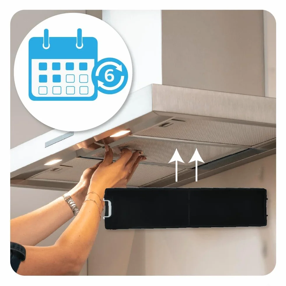 AllSpares Filtr z węglem aktywnym odpowiedni do okapów kuchennych Miele DKF 13-1 Active AirClean 6485741, 11762540 | DA3366, DA3460, DA3466, DA3490, DA3496 | 115 x 480 x 27 mm (2)