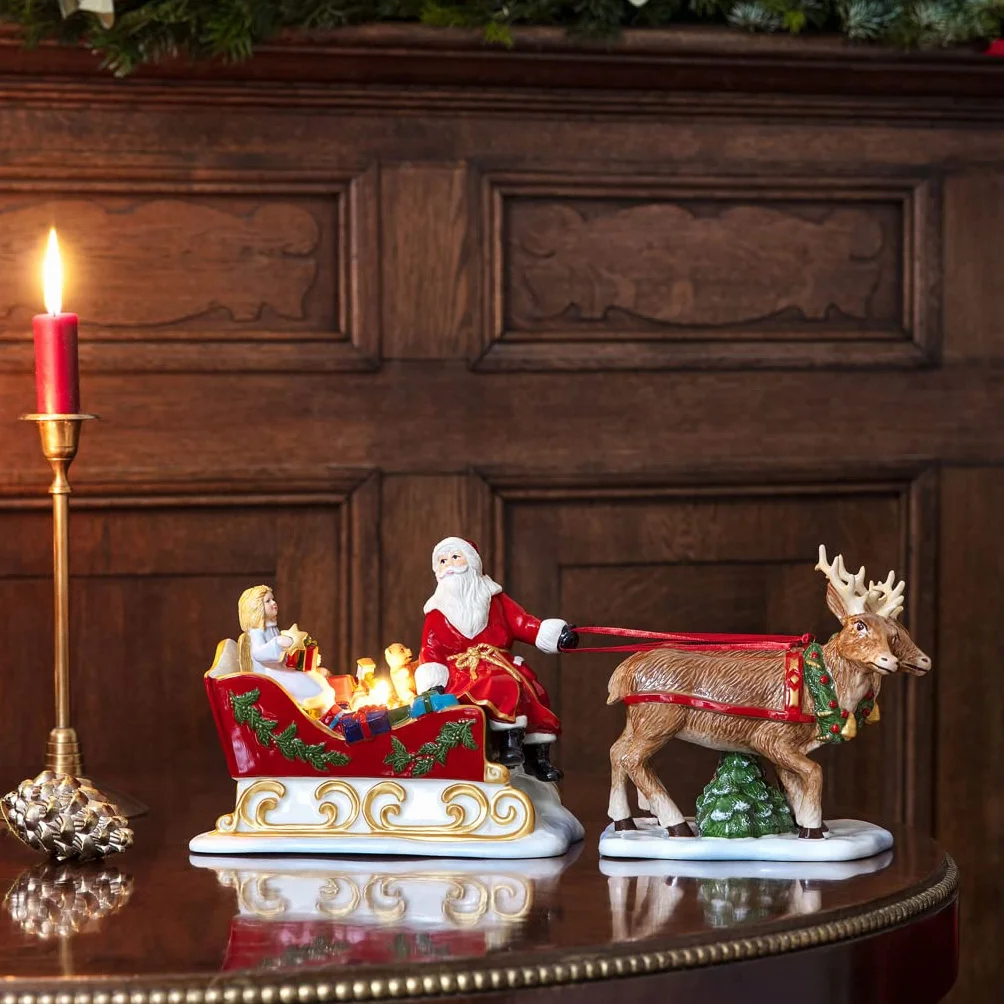 Villeroy & Boch - Christmas Toy's Memory sanki, dekoracyjna figurka z twardej porcelany, nadaje się do podgrzewaczy, kolorowe, 36 x 14 x 17 cm