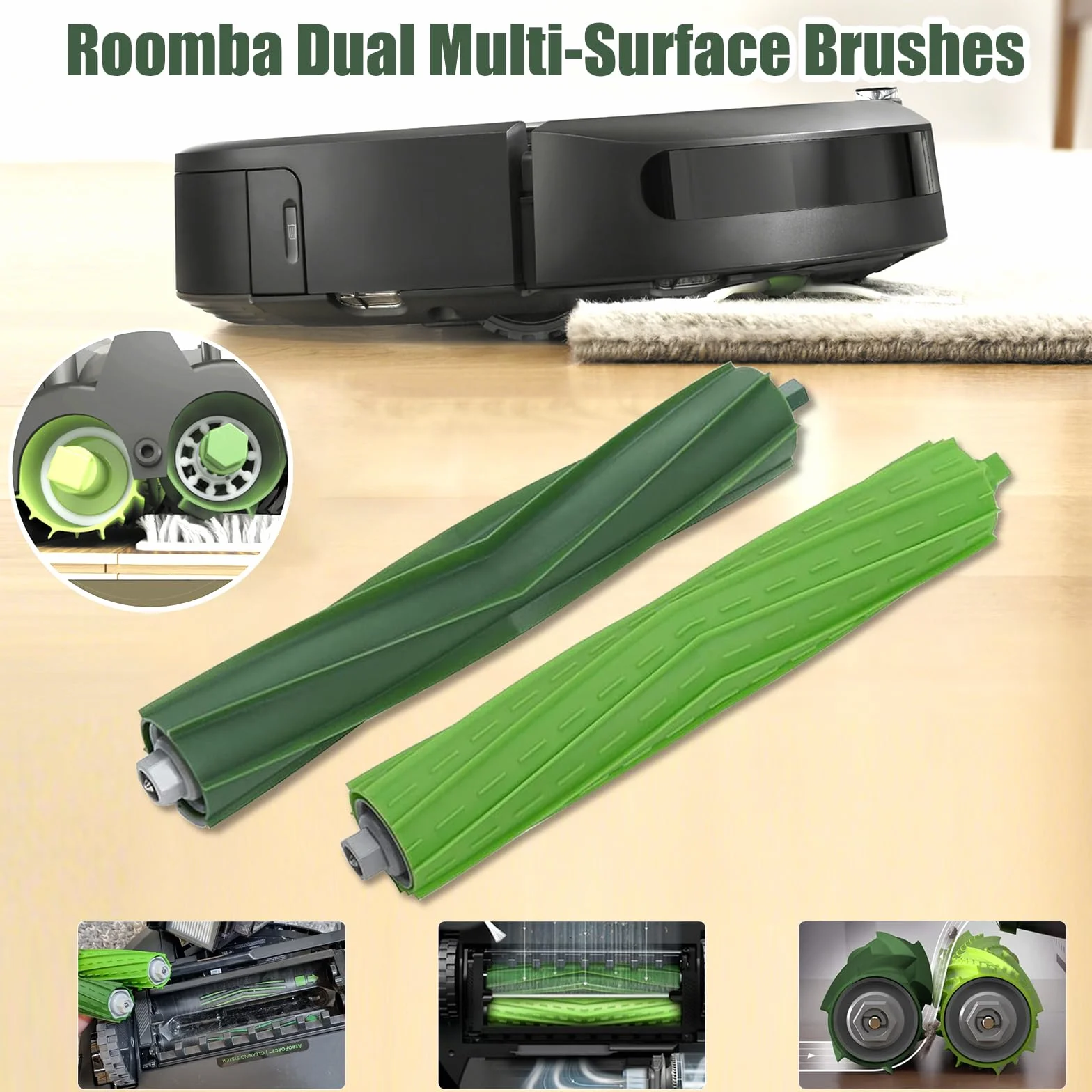 Części Zamienne Szczotki Rolkowe do iRobot Roomba i &e & j Szeregi E5 E6 i1 i1+ i7 i7+ i7 I7 Plus i6 i6+ i3 i3+ i4 i4+ i8 i8 j7 j7+ Akcesoria do Odkurzacza (Zestaw 2 szt.)