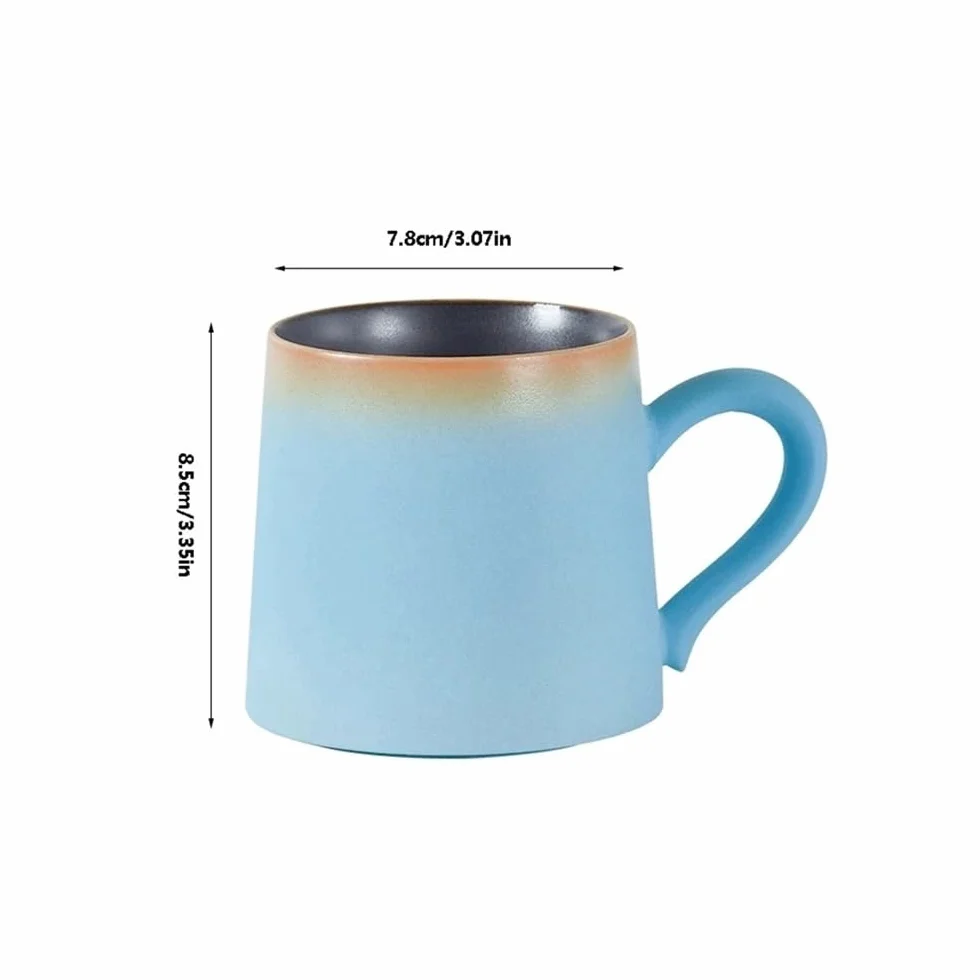 Ceramiczny kubek do kawy Zestaw kubków do kawy Mirror Lake Blue, 1 sztuka, matowa ceramika, pojemność 11,16 uncji, mleka biurowego Filiżanki kawy