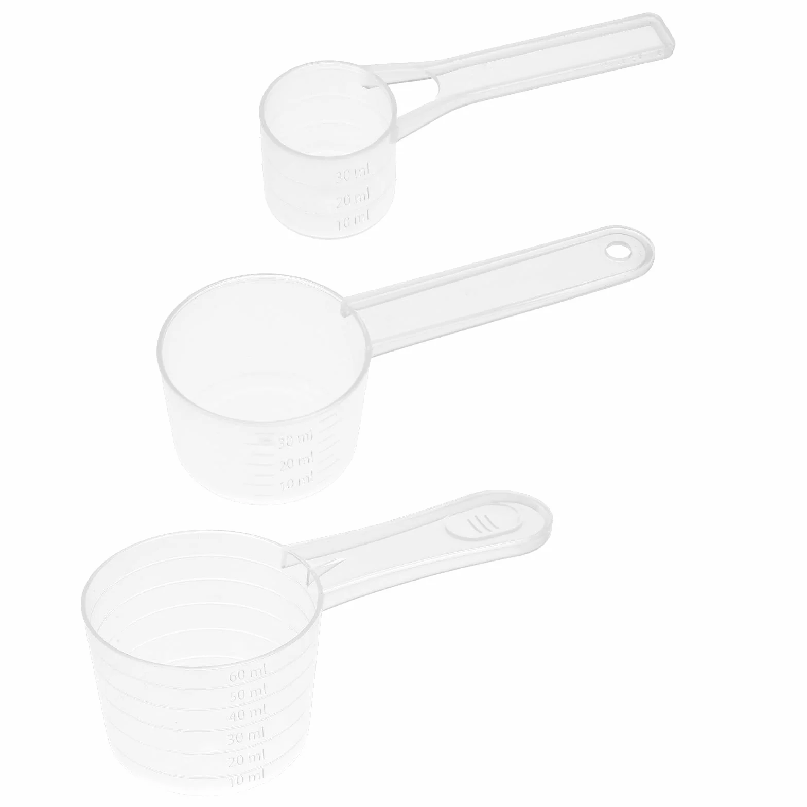 Giantree 3 sztuki przezroczystych łyżek pomiarowych 60 ml 30 ml 15 ml