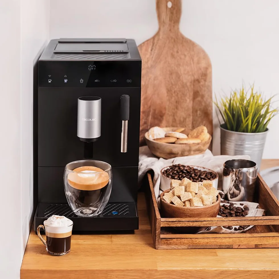 Cecotec Kompaktowy ekspres do kawy Cumbia Cremmaet Compact Steam. 1350 W, 19 barów, Thermoblock, Plug&Play, Niestandardowa kawa, 5 poziomów mielenia, samoczyszczenie, Parowiec