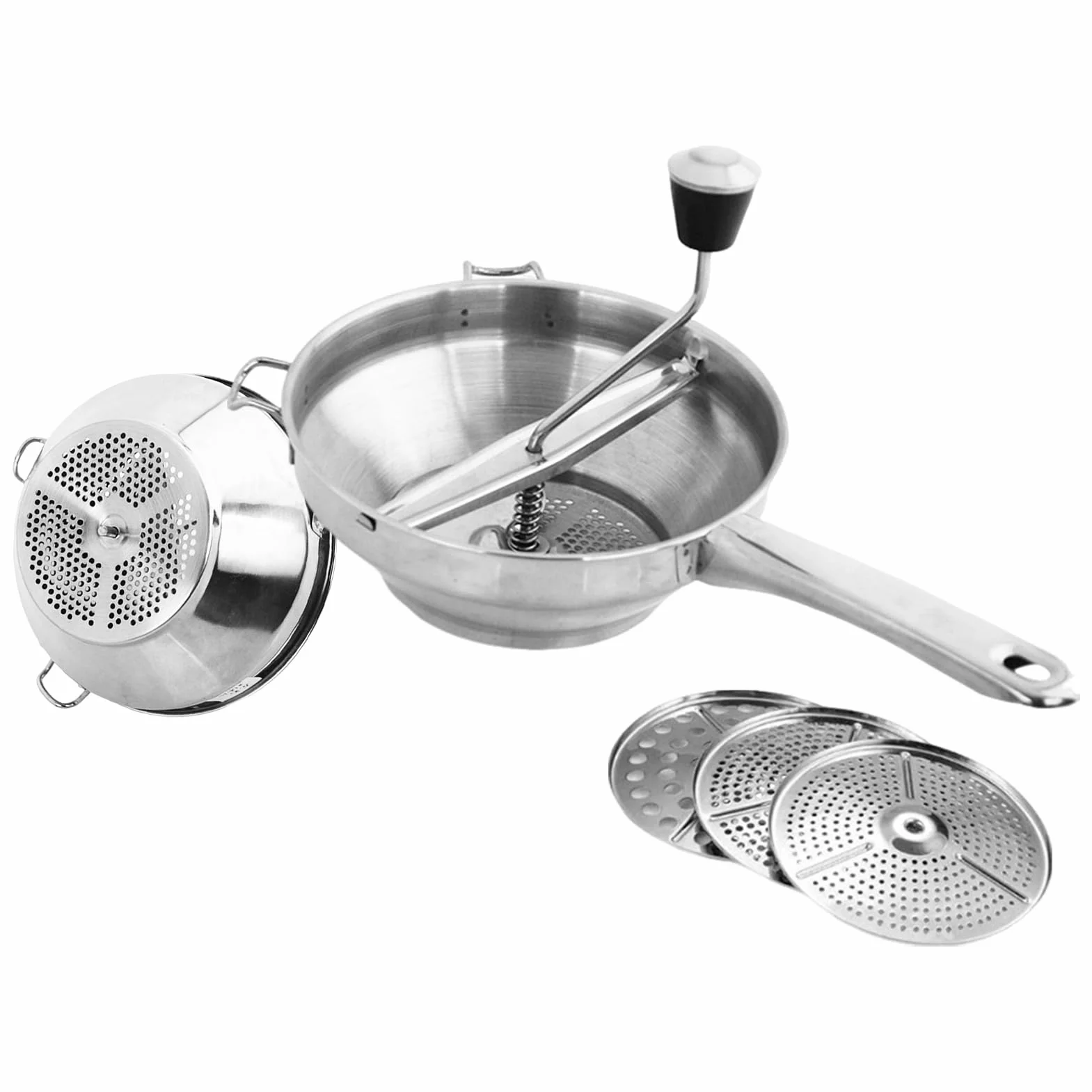 Ricer do puree ziemniaczanego, młynek spożywczy do sosu pomidorowego,Prasa pomidorów Praska ziemniaków ze stali nierdzewnej z uchwytem Młynek żywności - Ergonomiczna tłuczka ziemniaków zac
