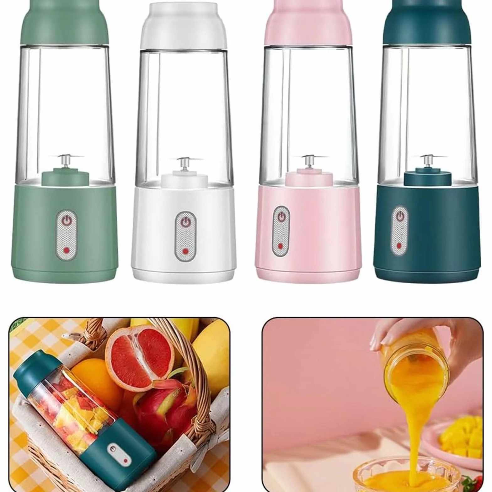 Przenośny mini mikser elektryczny, 200 ml, przenośny, mini blender, wielofunkcyjny, osobisty blender z ładowaniem USB, do smoothie, świeżego soku (niebieski)