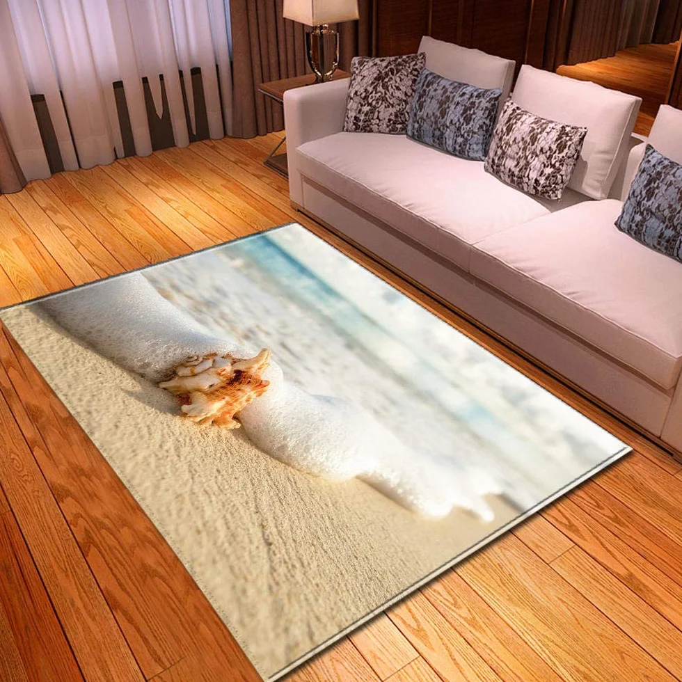 3D dywan do salonu nadmorska plaża antypoślizgowe maty podłogowe dla dzieci maty dla raczkowania maty do korytarza maty nocne home decoration