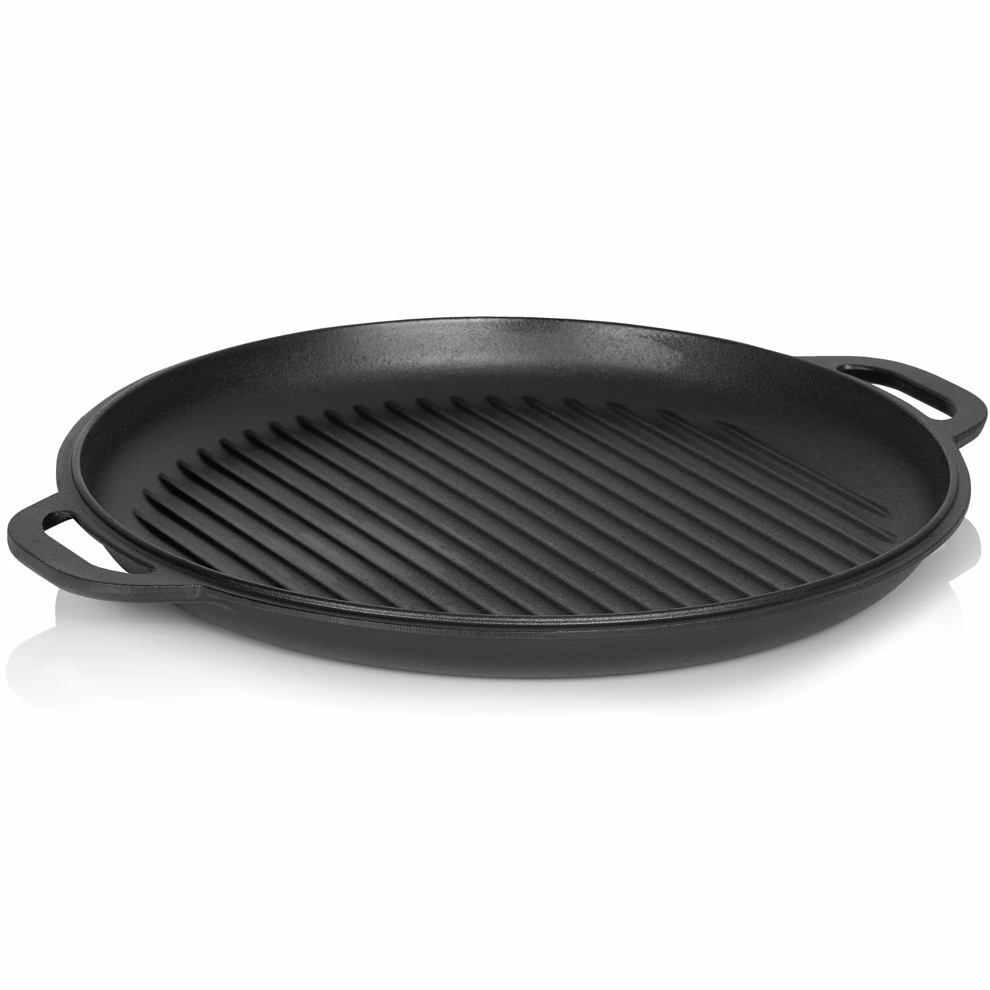 BBQ-Toro Żeliwny kazan z pokrywką | 16 litrów | tradycyjny garnek żeliwny | Kazań z okrągłym dnem | Wok do grilla wstępnie wypalony | garnek do duszenia do gotowania, duszenia, smażenia, smażenia