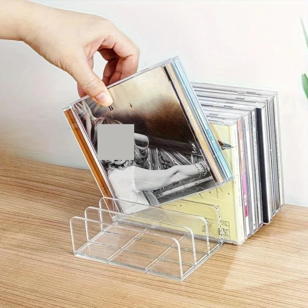 Stojak na płyty winylowe, trwały stojak do przechowywania albumów i płyt CD, oszczędzający miejsce, idealny dla kolekcjonerów muzyki i dekoracji domu