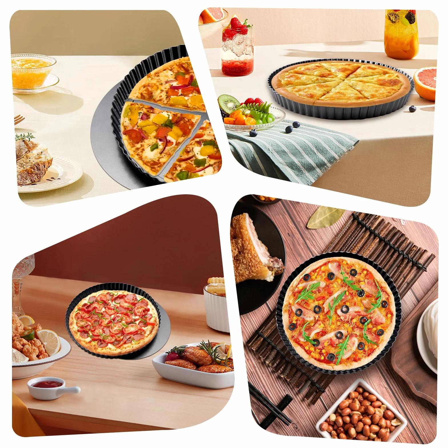 Naczynie do tarty 28 cm, naczynie do quiche z podstawą do podnoszenia, blaszka do tarty z wyjmowaną podstawą, bezpieczne naczynie do flan, naczynia do ciast, formy do pieczenia, małe naczynia