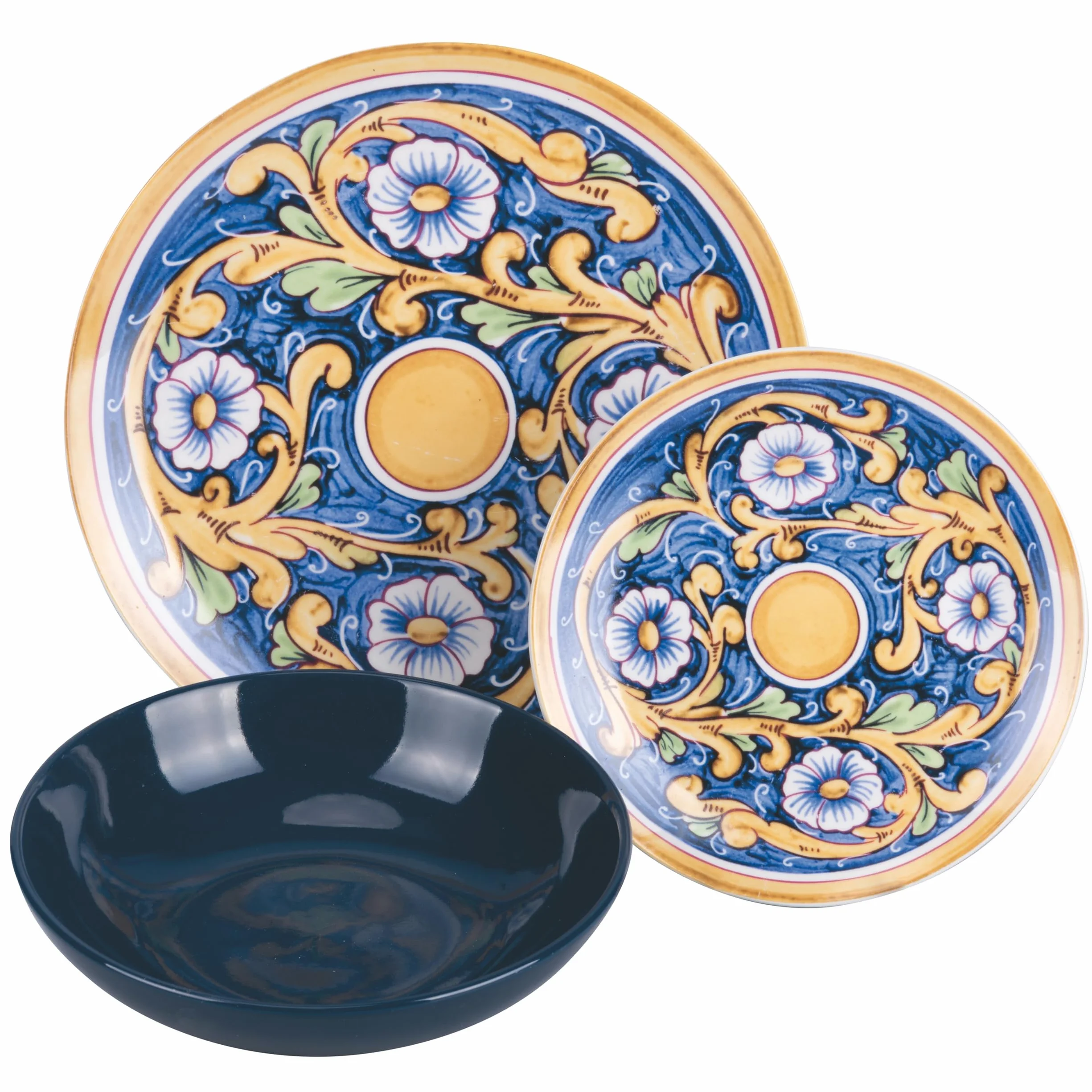18-częściowy serwis obiadowy z porcelany i kamionki, 6-osobowy zastawa stołowa, Sycylia