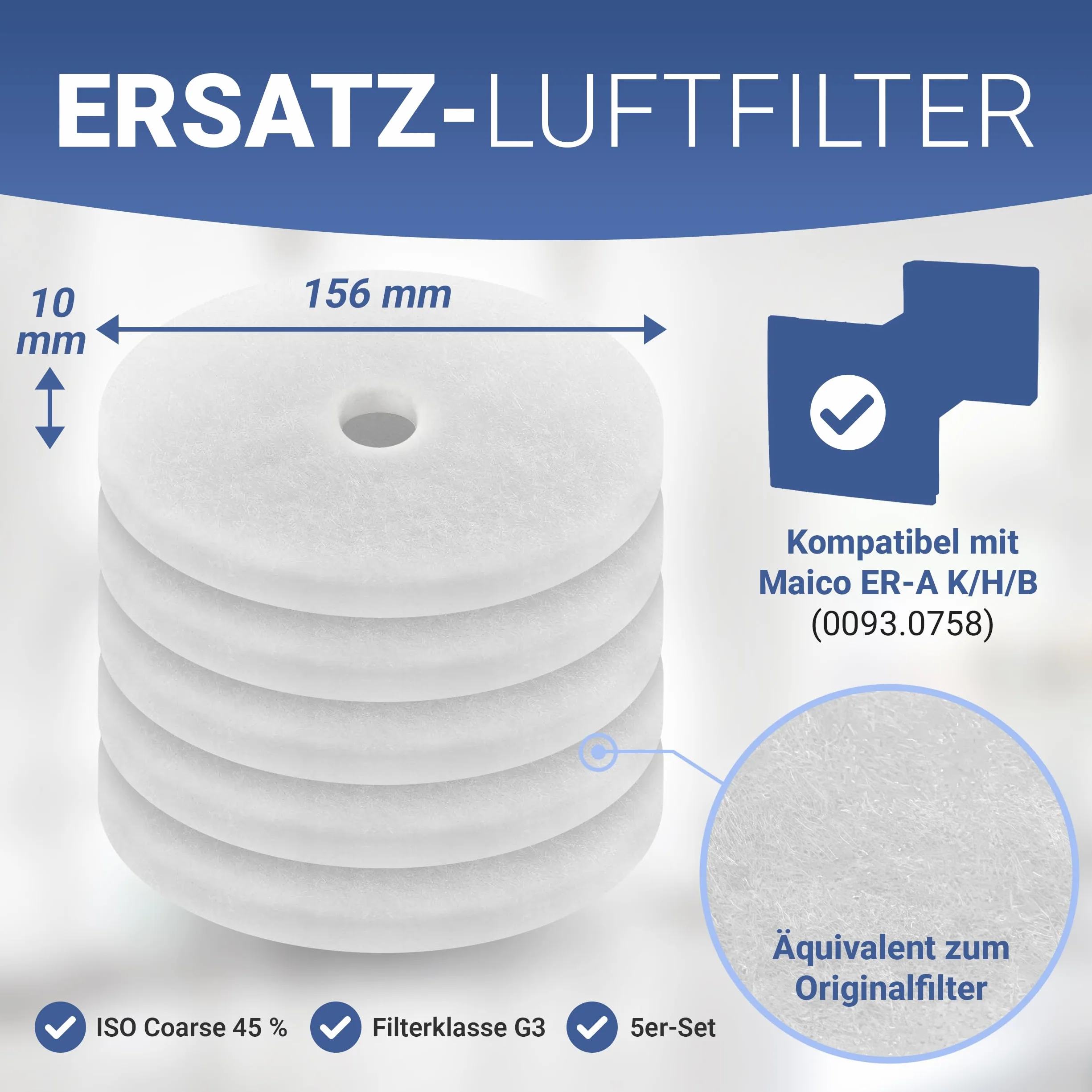 Intelmann® Zapasowy filtr powietrza, odpowiednik oryginalnych filtrów Maico (0093.0758)