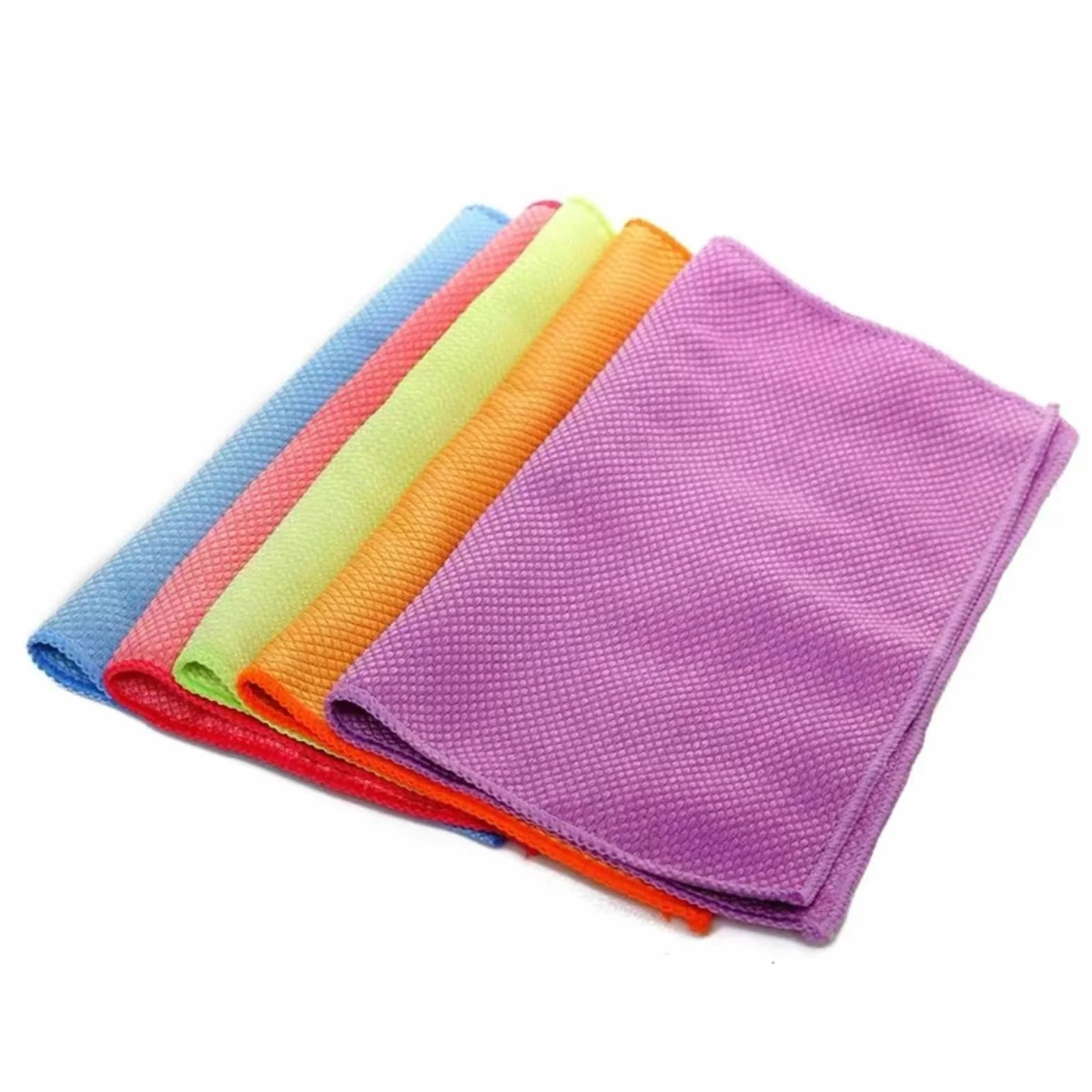 Streak-Free Miracle Cleaning Cloths Reusable Multipurpose Streak Free Miracle Cleaning Cloths Fish-Scale Streak Free Glass Cleaning Cloth for Table Kitchen(10pc)