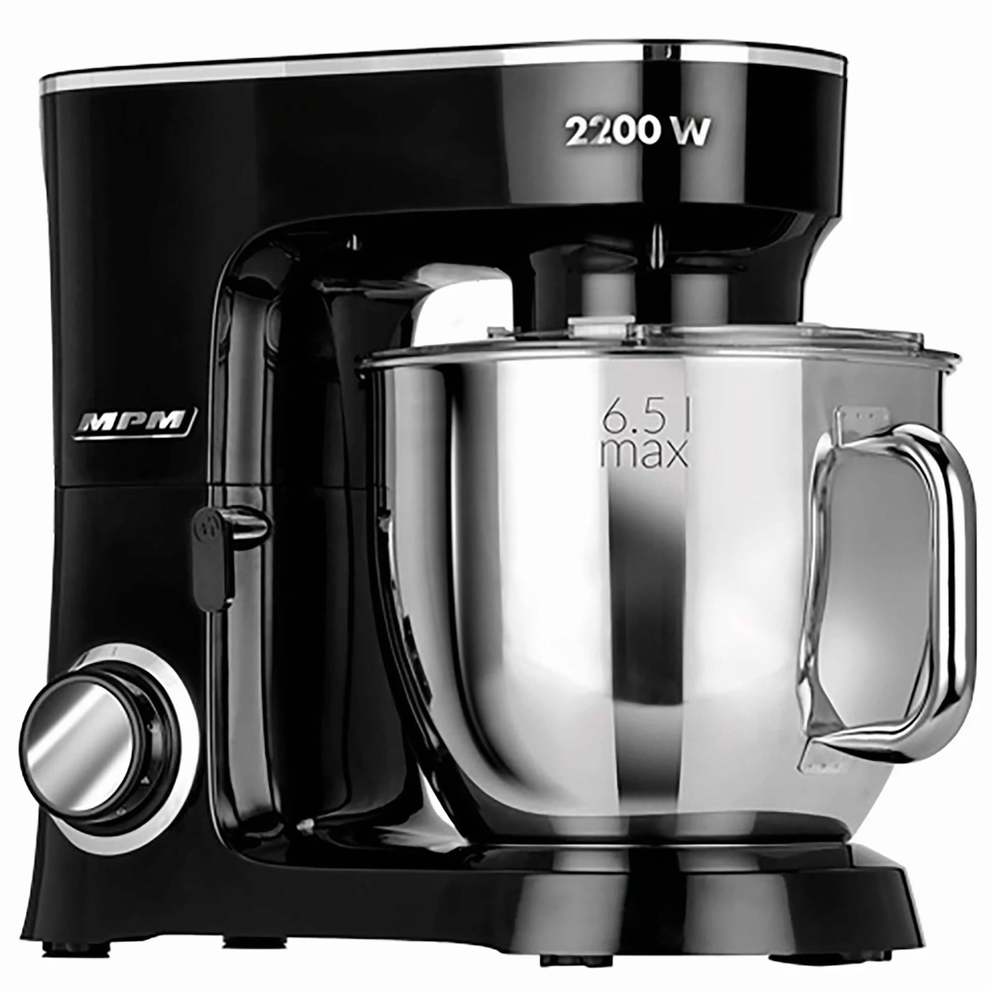 MPM MRK-19B robot kuchenny, piekarnia, profesjonalny blender, ugniatarka, ciasto, orbital + waga, 2200 W, maks. 6,5 l, miska ze stali nierdzewnej, 6 stopni prędkości + funkcja pulsu, system