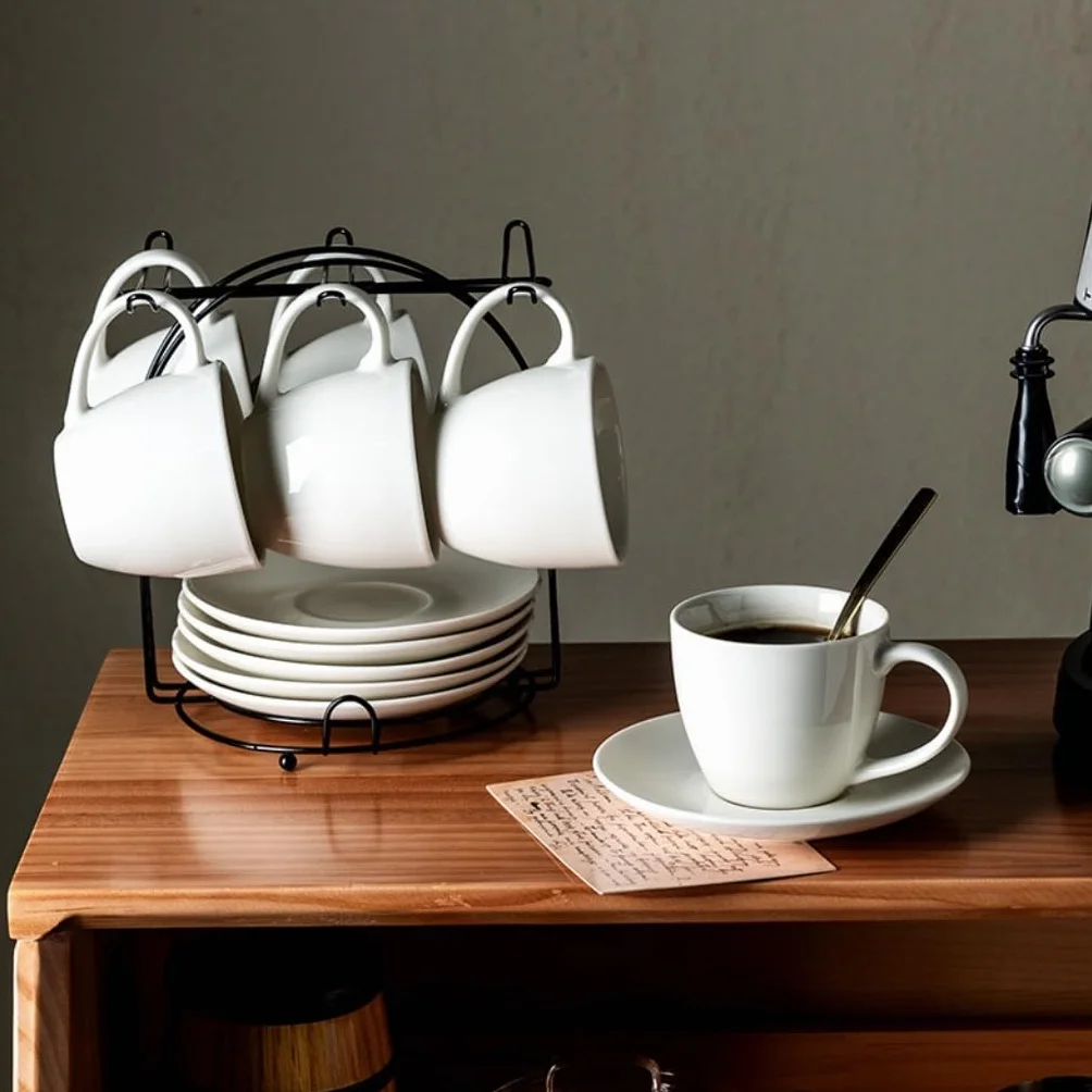 porcelanowa filiżanka i spodek, filiżanka do kawy, Prosty kolorowy szkliwiony kubek do herbaty z kwiatami, ceramiczny kubek do kawy parzonej ręcznie i spodek w pudełku prezentowym(5)