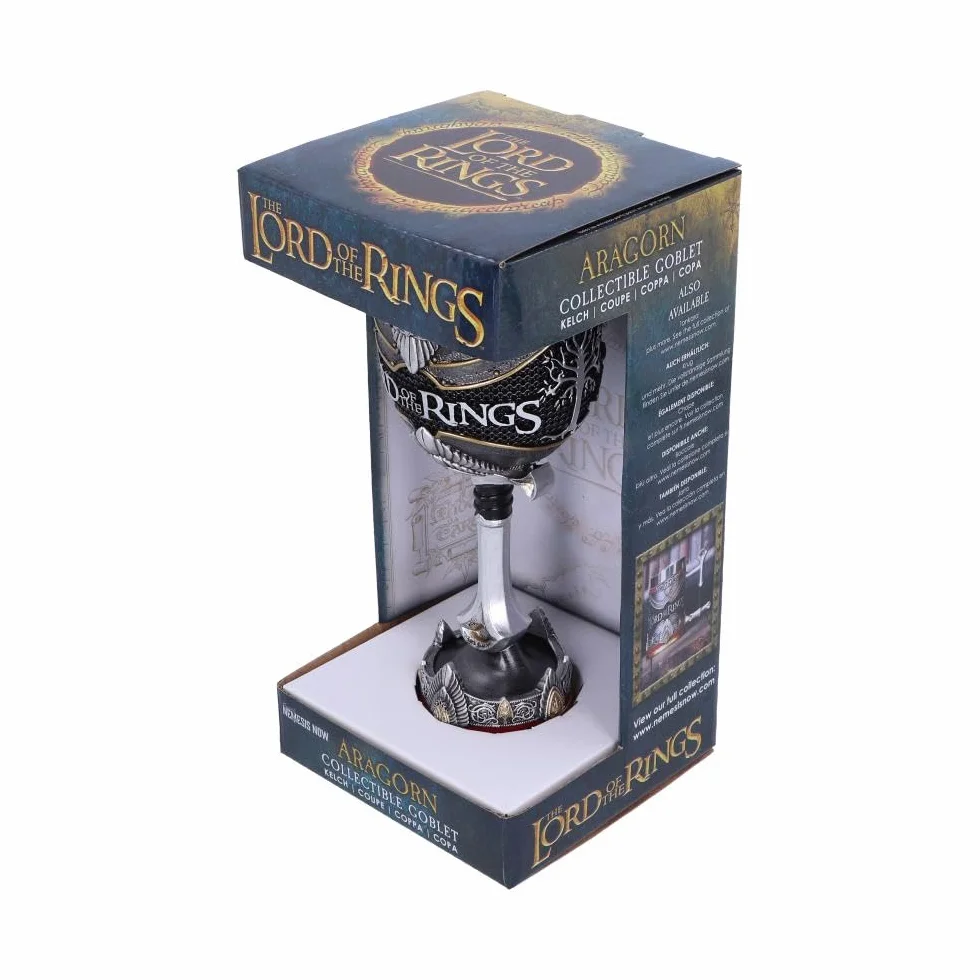Nemesis Now Oficjalnie licencjonowany kielich Aragorn Władca Pierścieni, srebrny, 19,5 cm