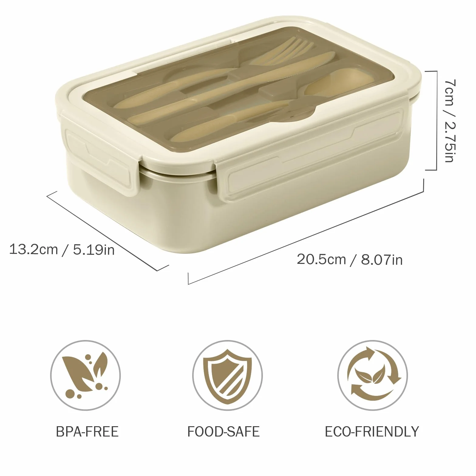 Diboniur Pudełko śniadaniowe, pudełko na lunch Bento dla dorosłych dzieci 1400 ml z 3 przegródkami, antyprzeciekające pudełko na lunch ze sztućcami, odpowiednie do kuchenki mikrofalowej, zmywarki,