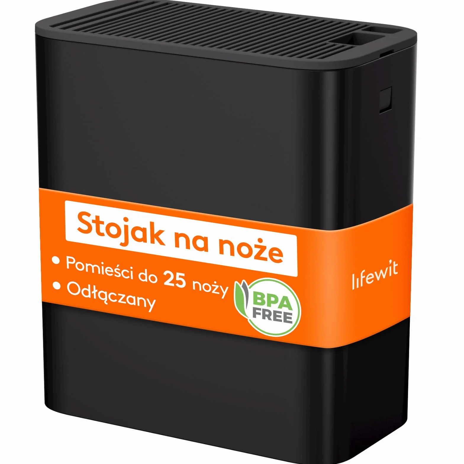 Lifewit Blok na noże bez noża, uchwyt na 25 noży z otworem na nożyczki i ostrzałkę do noży, stojak na noże z tworzywa sztucznego z otworami odpływowymi i antypoślizgowymi nóżkami do blatu kuchennego