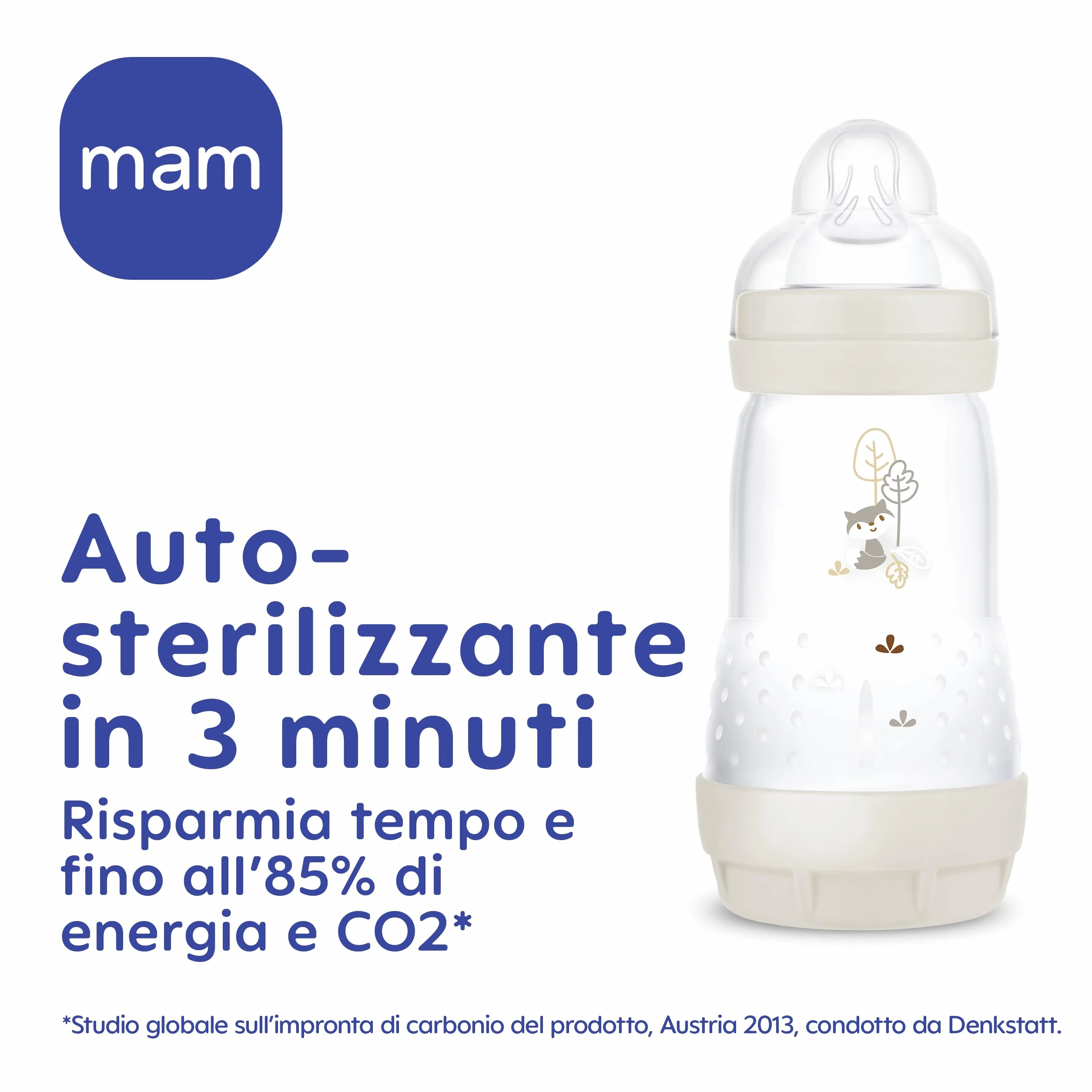 MAM Butelka do karmienia Easy Start z silikonowym smoczkiem SkinSoftTM 0+ miesięcy, 130 ml, neutralna