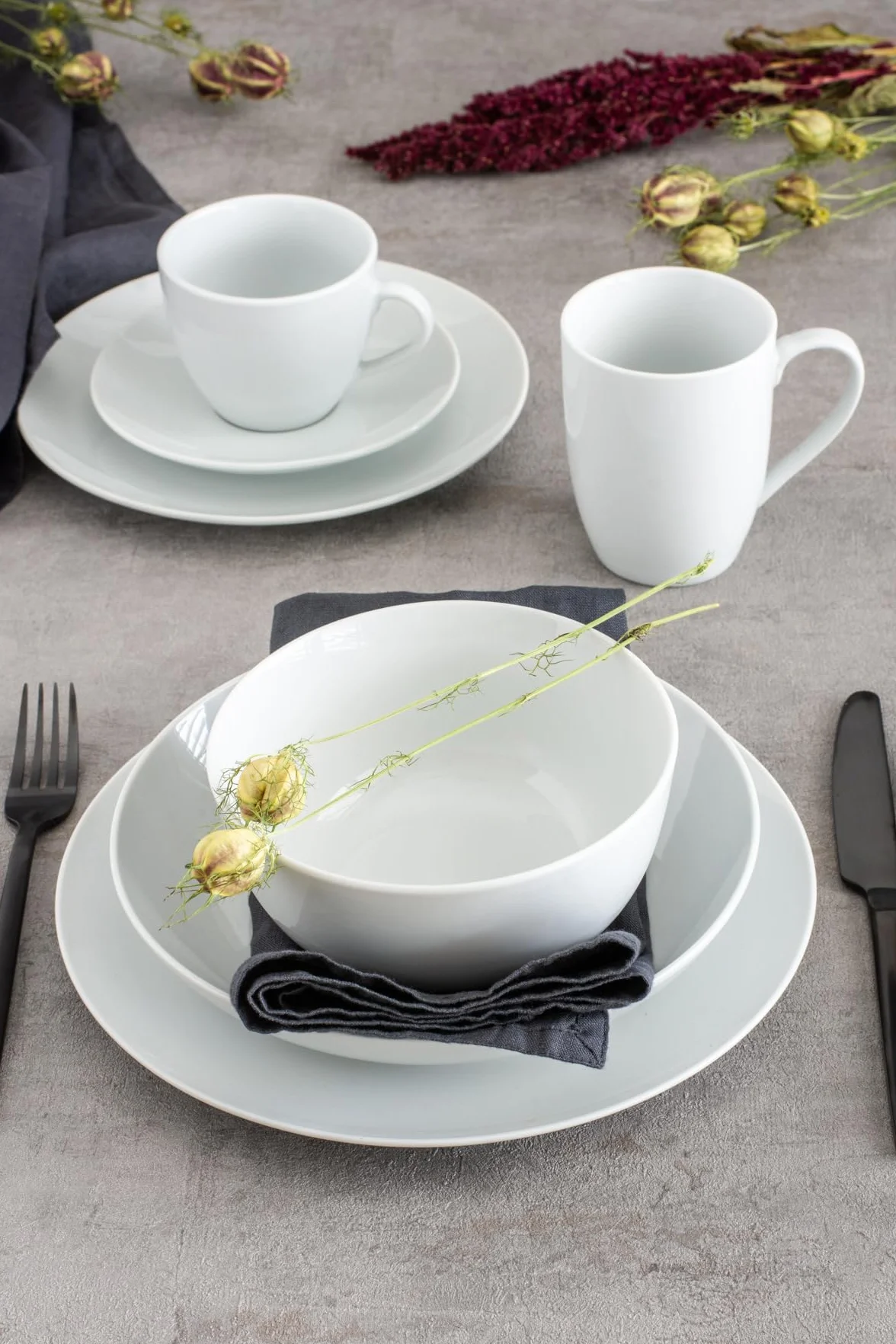 MÄSER, Seria Barca, zestaw filiżanek do kawy dla 6 osób, filiżanki do kawy z białej porcelany, proste, eleganckie, ponadczasowe, porcelanowe, białe