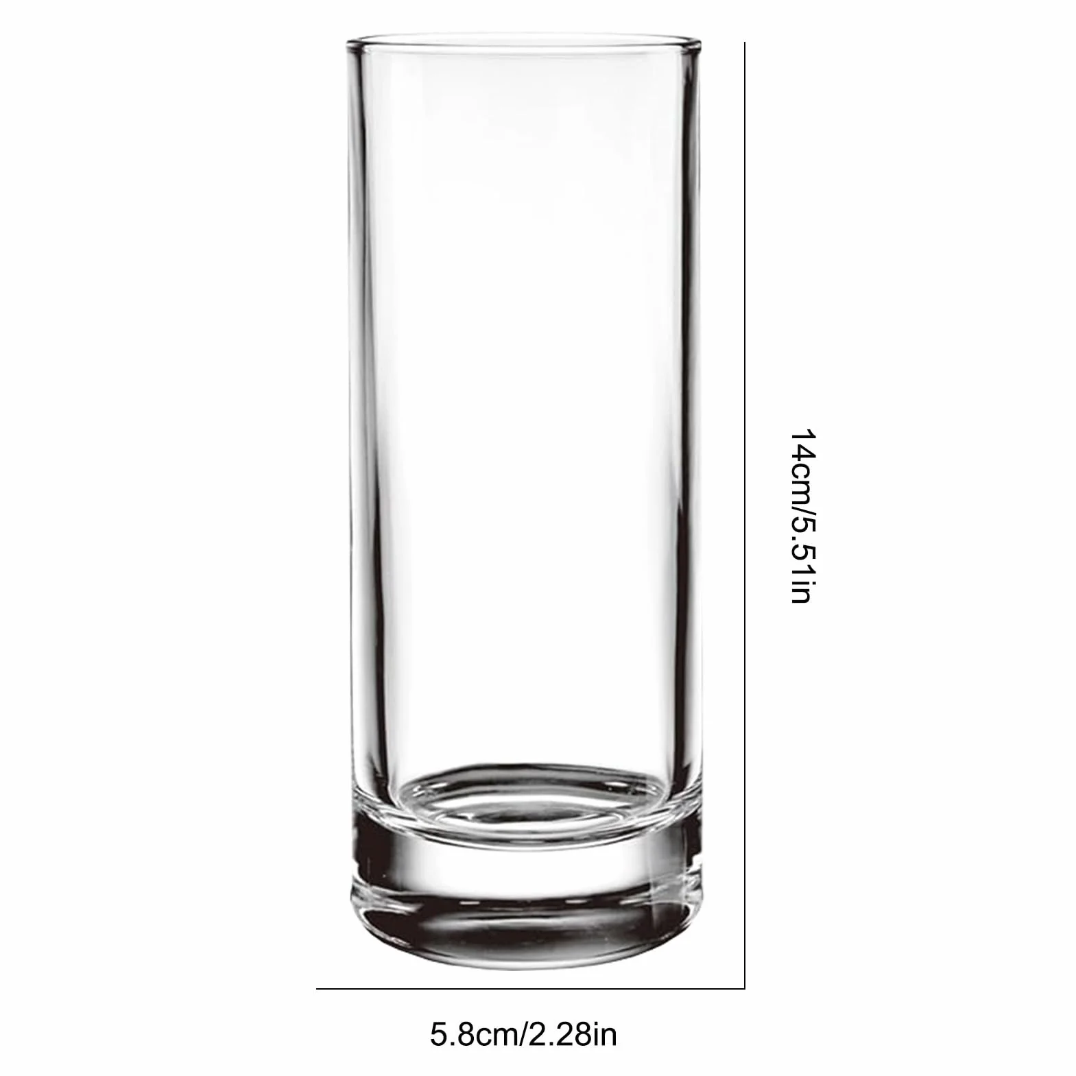 Szklanki do wody, wysokie szklane kubki o pojemności 290 ml, wielokrotnego użytku, naczynia do picia, 6 sztuk, do domu, przy basenie, na zewnątrz, patio, koktajl, whisky, lód, herbatę, wino,