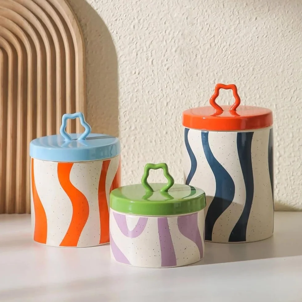Masło pudełko Ceramiczny pojemnik na masło, kolorowy słoik do przechowywania w wazonie kuchennym, pudełko biżuterię ze słoikami cukierki