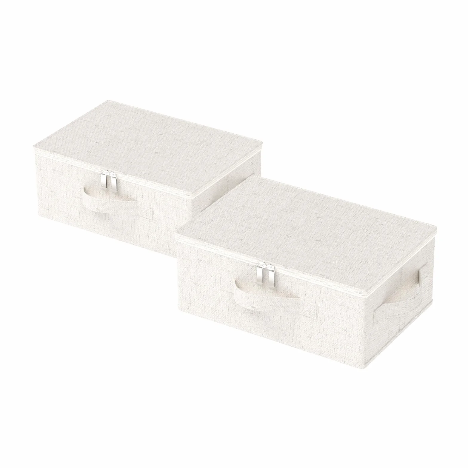 pudełko do przechowywania pod łóżkiem z pokrywą, składane organizery na ubrania, kosze do organizacji domu na ubrania, buty, koce, poduszki, 38x26x15cm, beżowe, 2 szt