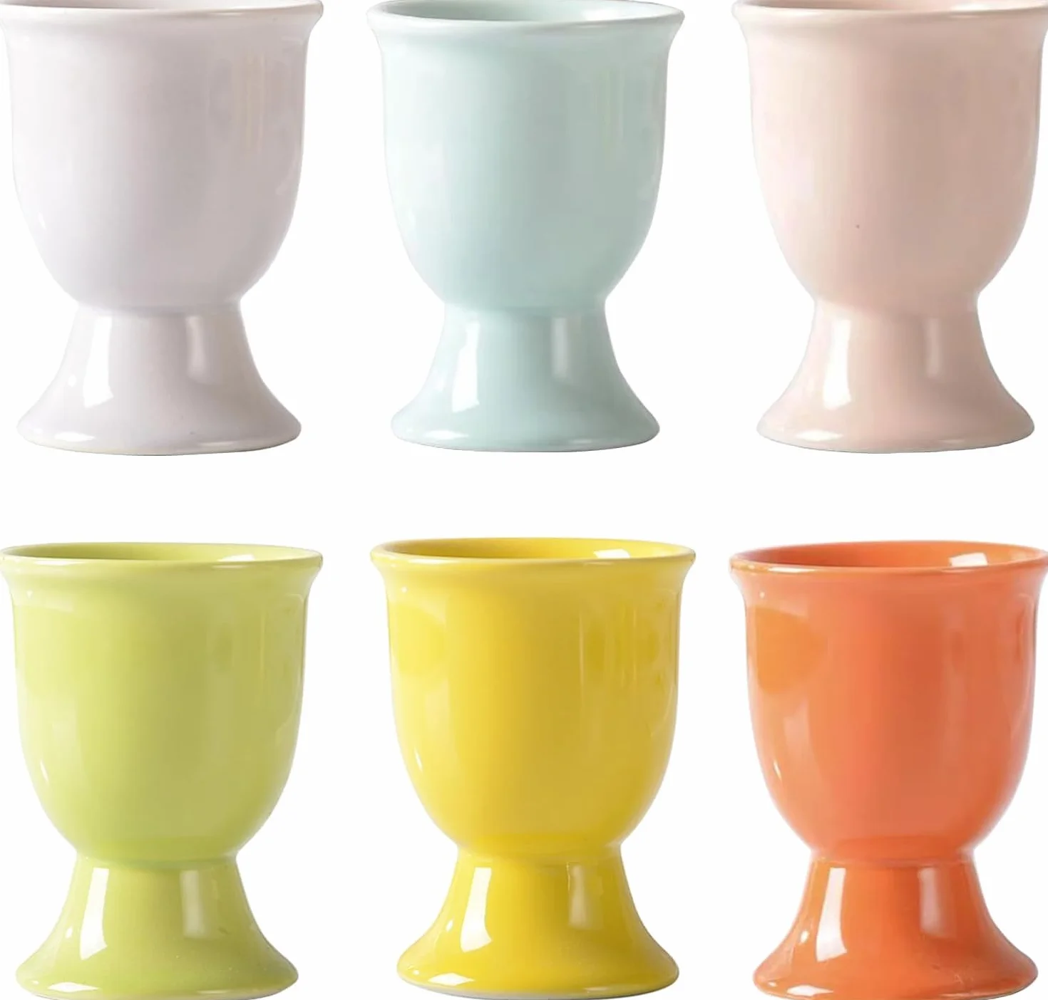 Zestaw 6 porcelanowych kubków do jajek, regałów na jajka, regałów na jajka, regałów na jajka z możliwością układania w stos, przybory do gotowania śniadania