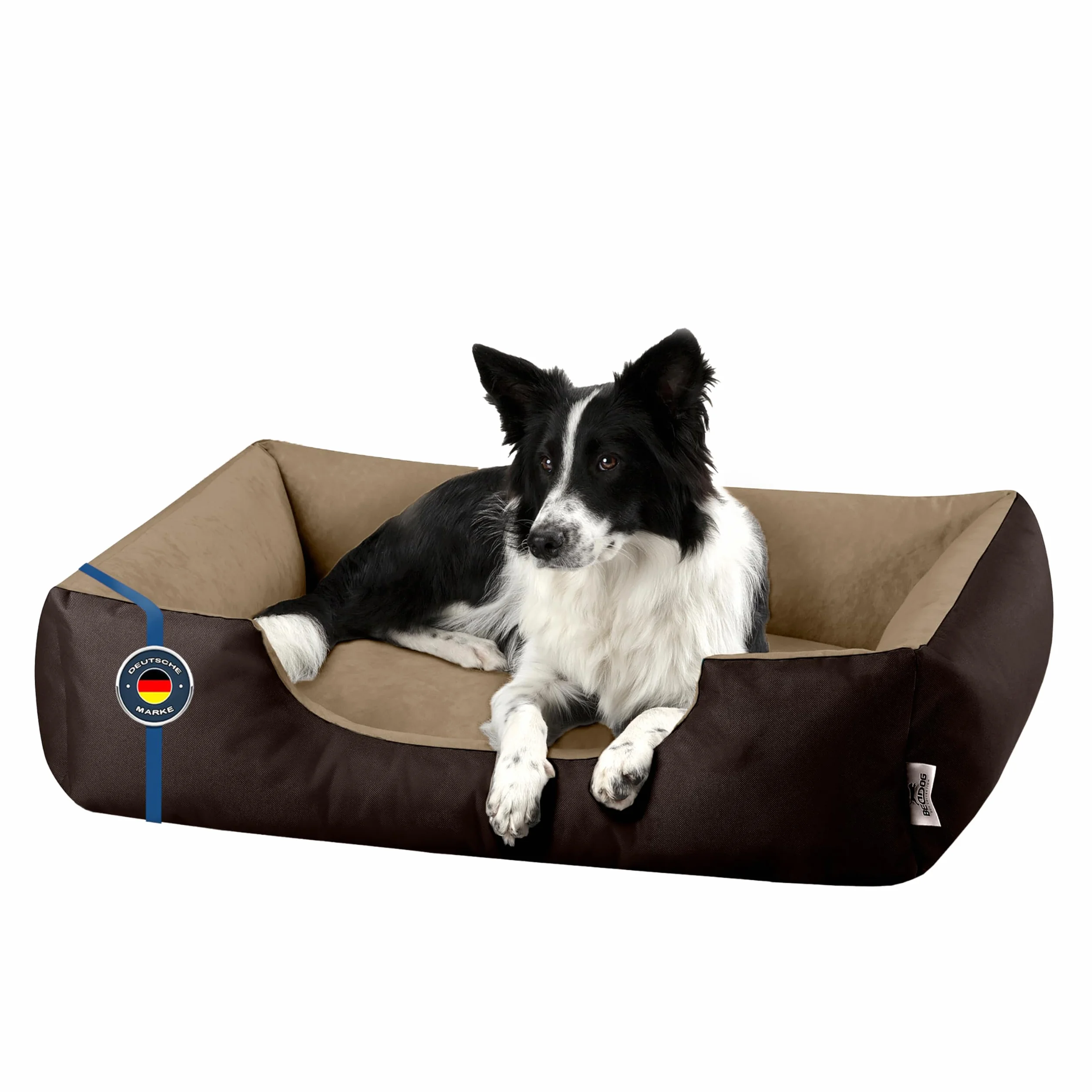 BedDog(R) legowisko dla psa LUPI L, sofa dla psa z Cordury, mikrofibra welurowa, zmywalne legowisko dla psa z brzegiem