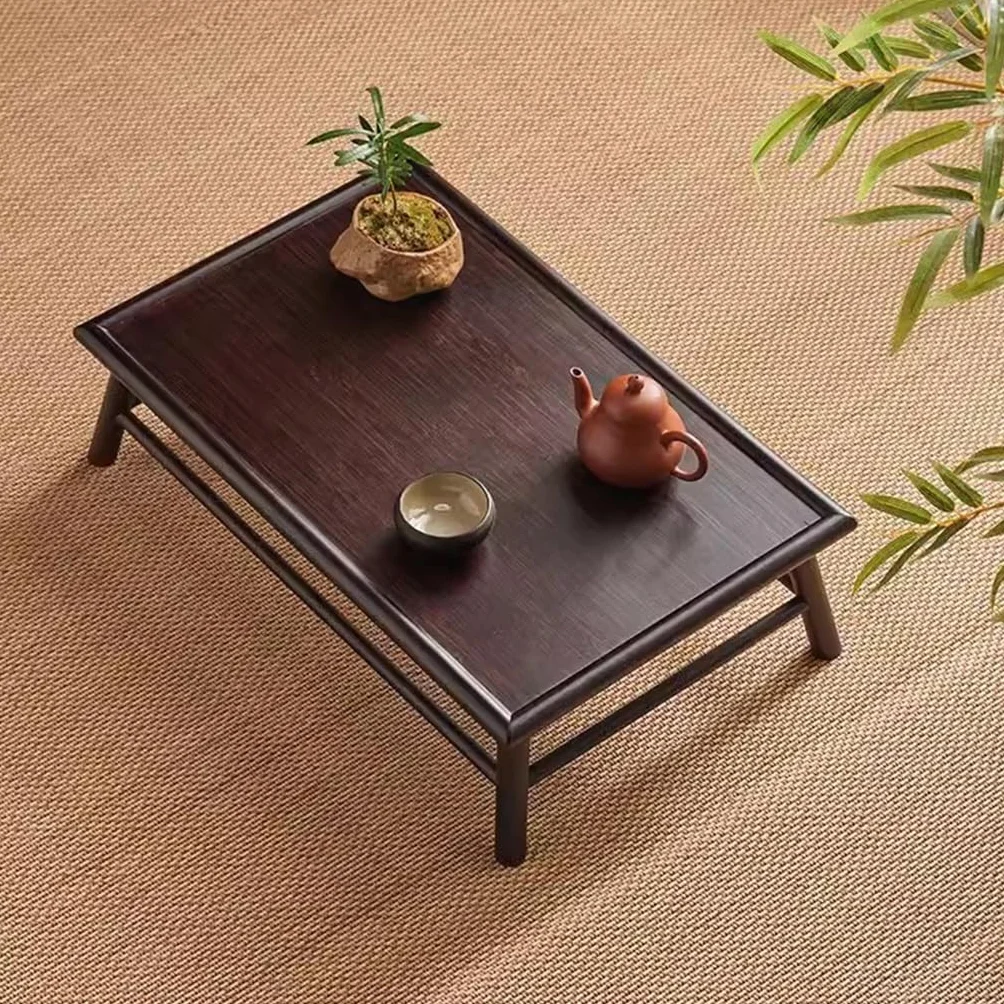 Japanese Style Wood Bench Stool Low Dining Table Floor Tea Table for Meditation