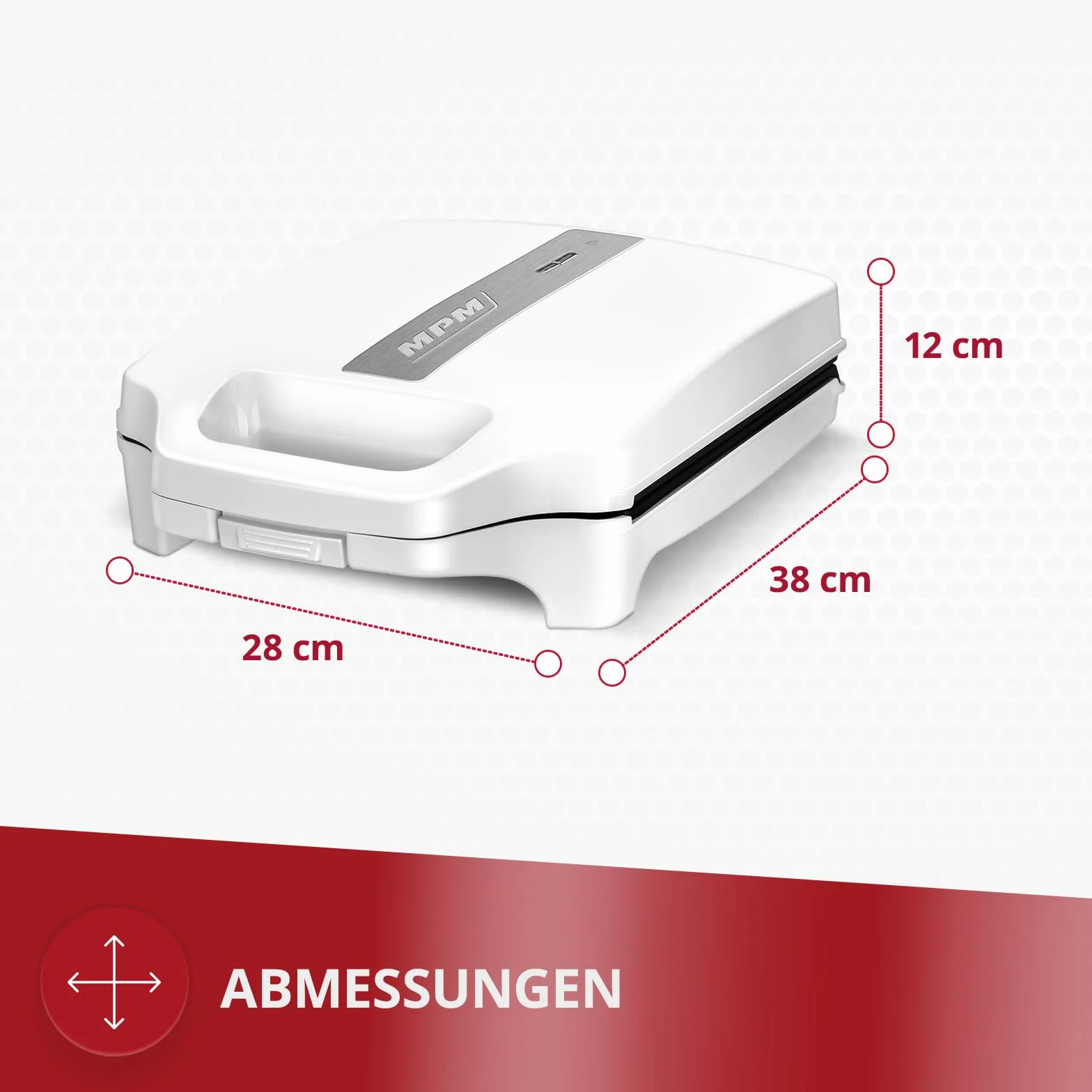 MPM MOP-45M Opiekacz do kanapek 1600 W Biały Srebrny