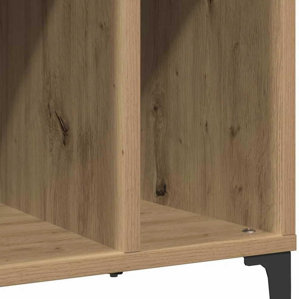 Szafa panelowa Artisan dąb 100 x 38 x 48 cm, materiał drewnopochodny z metalowymi nogami, dużo miejsca do przechowywania płyt winylowych LP, szafka pod telewizor lub dostawiana w salonie
