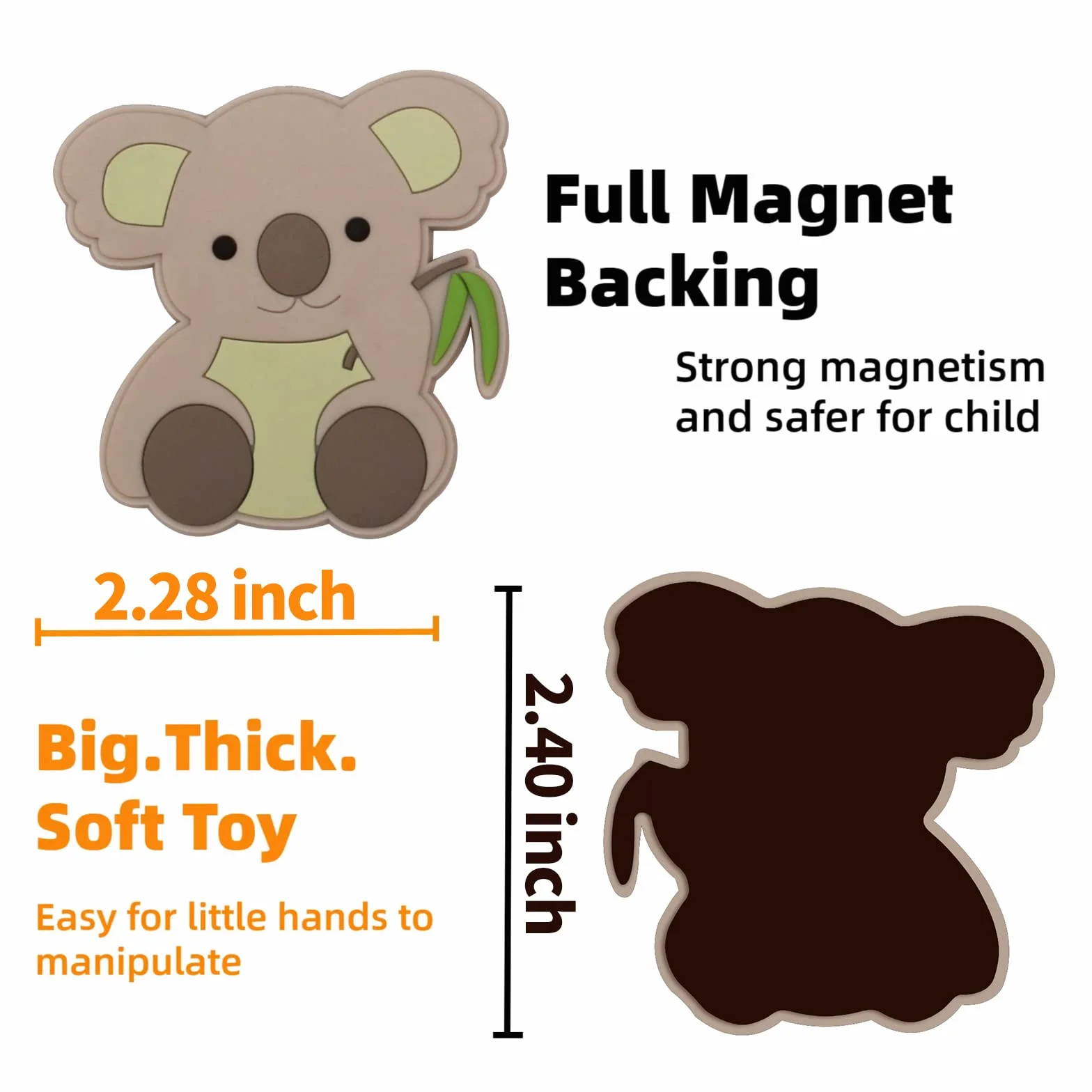 Fridge Magnet for Toddlers 1-3, Full Back Magnetic Rubber Cute Animals Refrigerator Magnets for Kids Magnets for Fridge Toddler Magnets for Refrigerator Baby Educational Learning Toy Children Gift