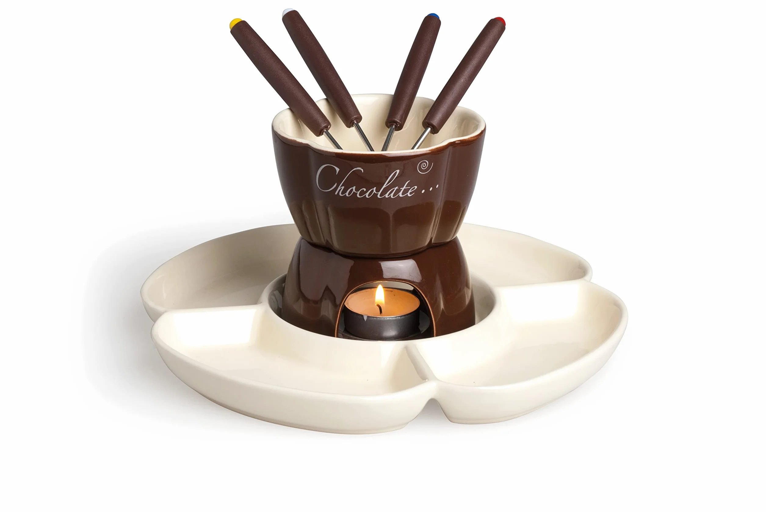 Soul Kitchen Czekoladowe fondue 7-częściowy zestaw 25 cl kremowy/brązowy
