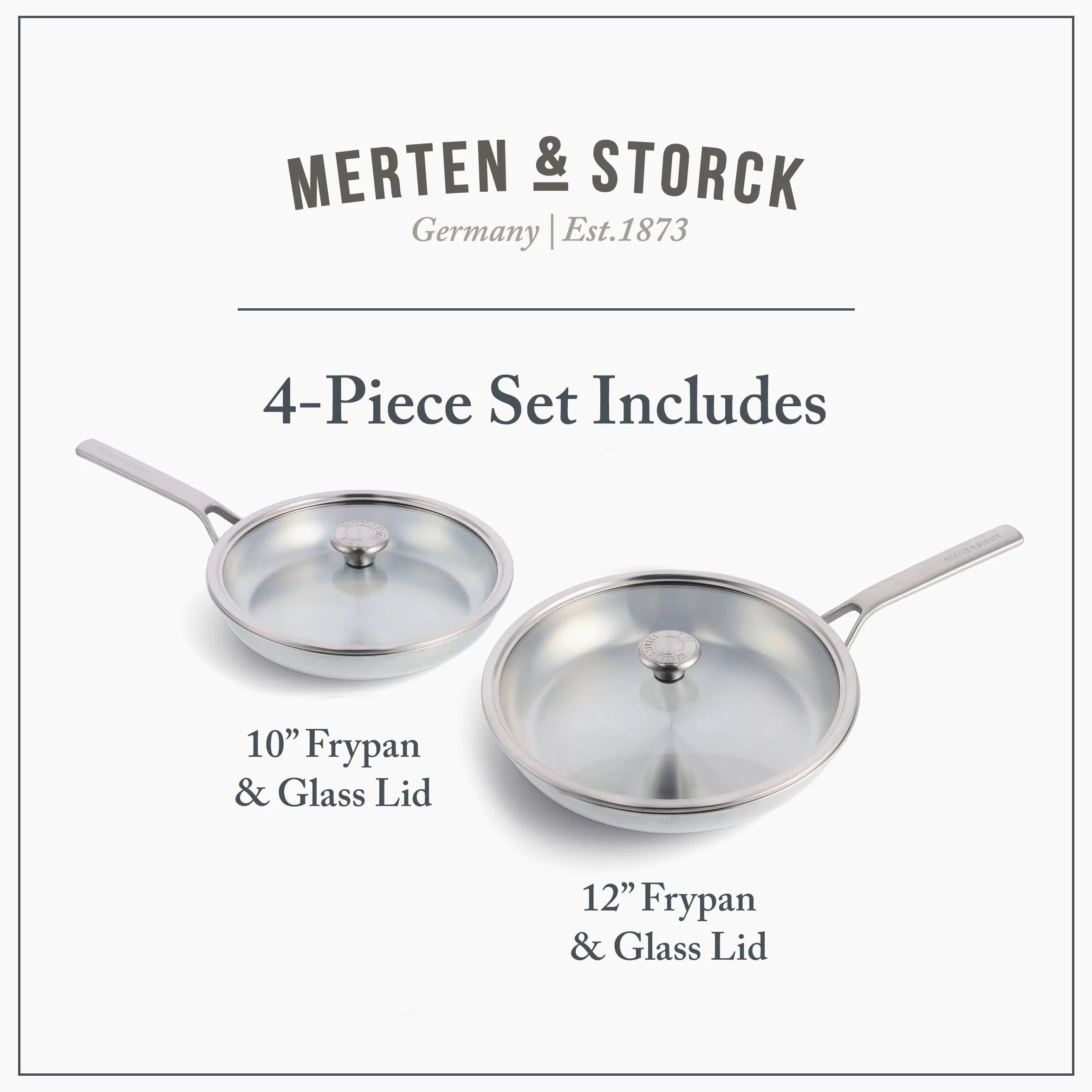 Merten & Storck, 3-Ply 4-częściowy zestaw naczynia, srebrny