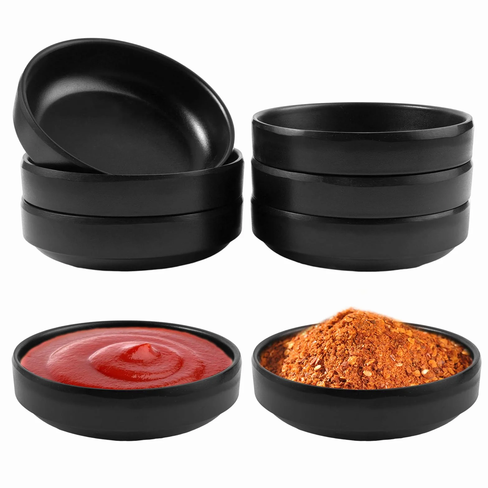 6 sztuk 8,7 cm x 2,5 cm miseczki do serwowania, miseczki do dipów, mini miseczka do dipów, miseczka mini do dipów, małe miseczki na sosy