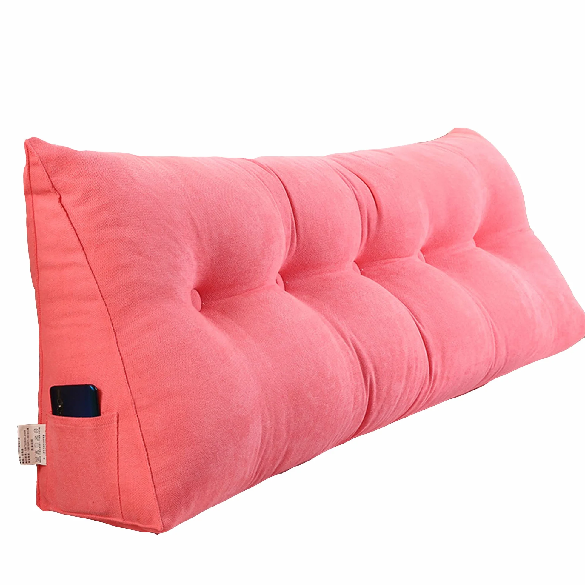 ge Pink Triangu Poduszka na oparcie, podwójna poduszka do czytania, na łóżko dzienne i łóżko, poduszka klinowa ze zdejmowaną poszewką, 180 x 50 x 20 cm, idealna dla komfortu i wsparcia