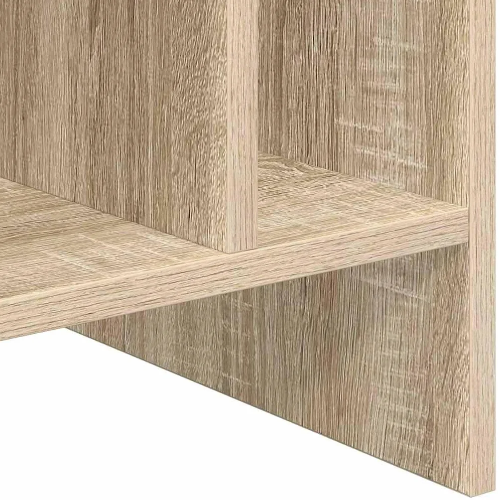 Hothingwell Sonoma dębowa szafka do przechowywania 78,5 x 35 x 45 cm, szafka do przechowywania płyt winylowych z drewna inżynieryjnego, prostokątna półka na płyty z wykończonym tyłem do salonu,