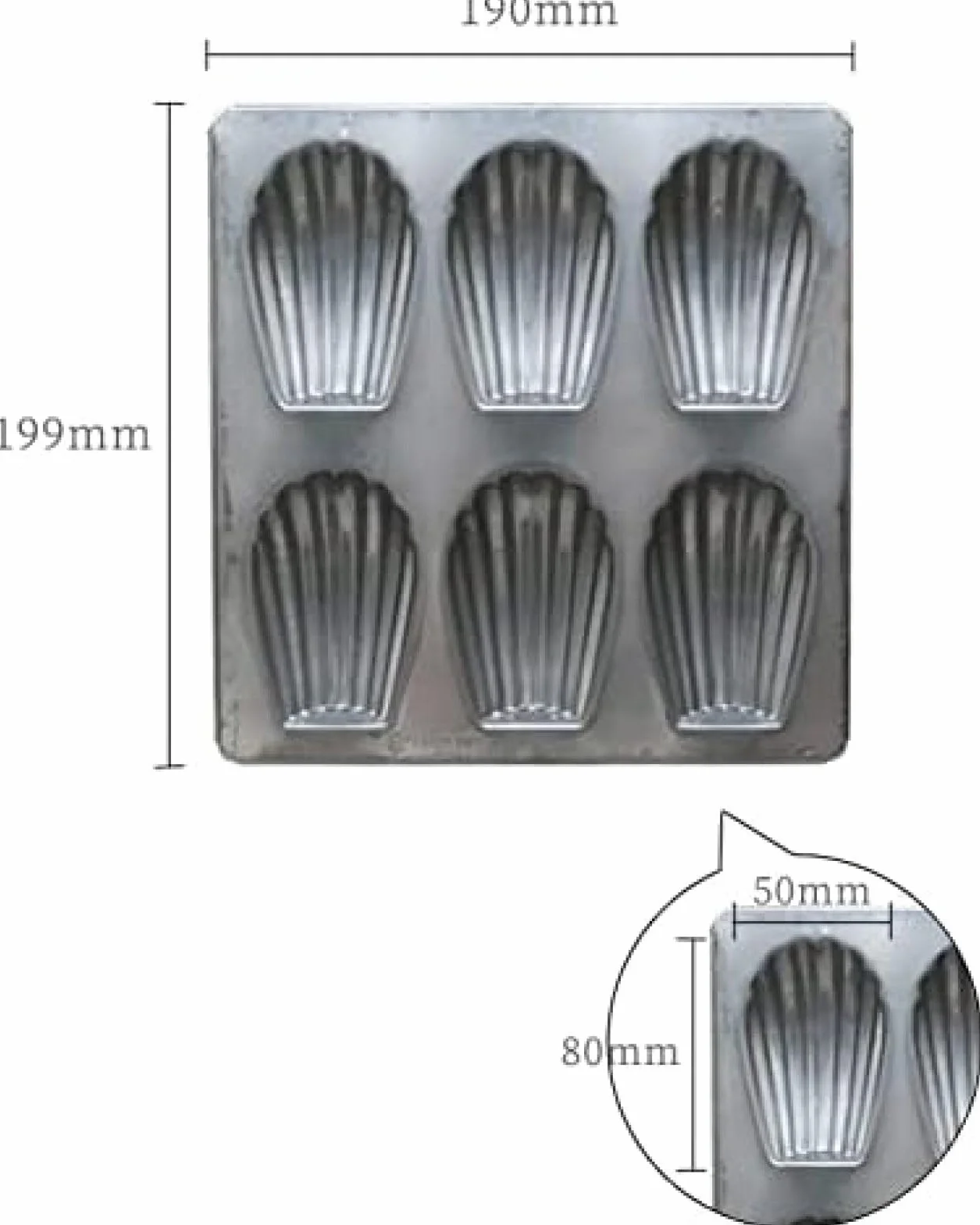 Muszla Muszle Forma do ciasta 6-wnękowa Klasyczna forma Madeleine Japonia Formy Pan Cookie Forma do ciastek Formy do ciast Pieczenie Nieprzywierająca forma Pan