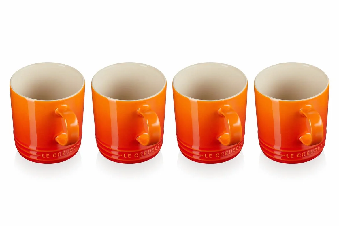 Le Creuset Kubek z kamieniami, 4-częściowy zestaw, po 350 ml, czerwony piecyk