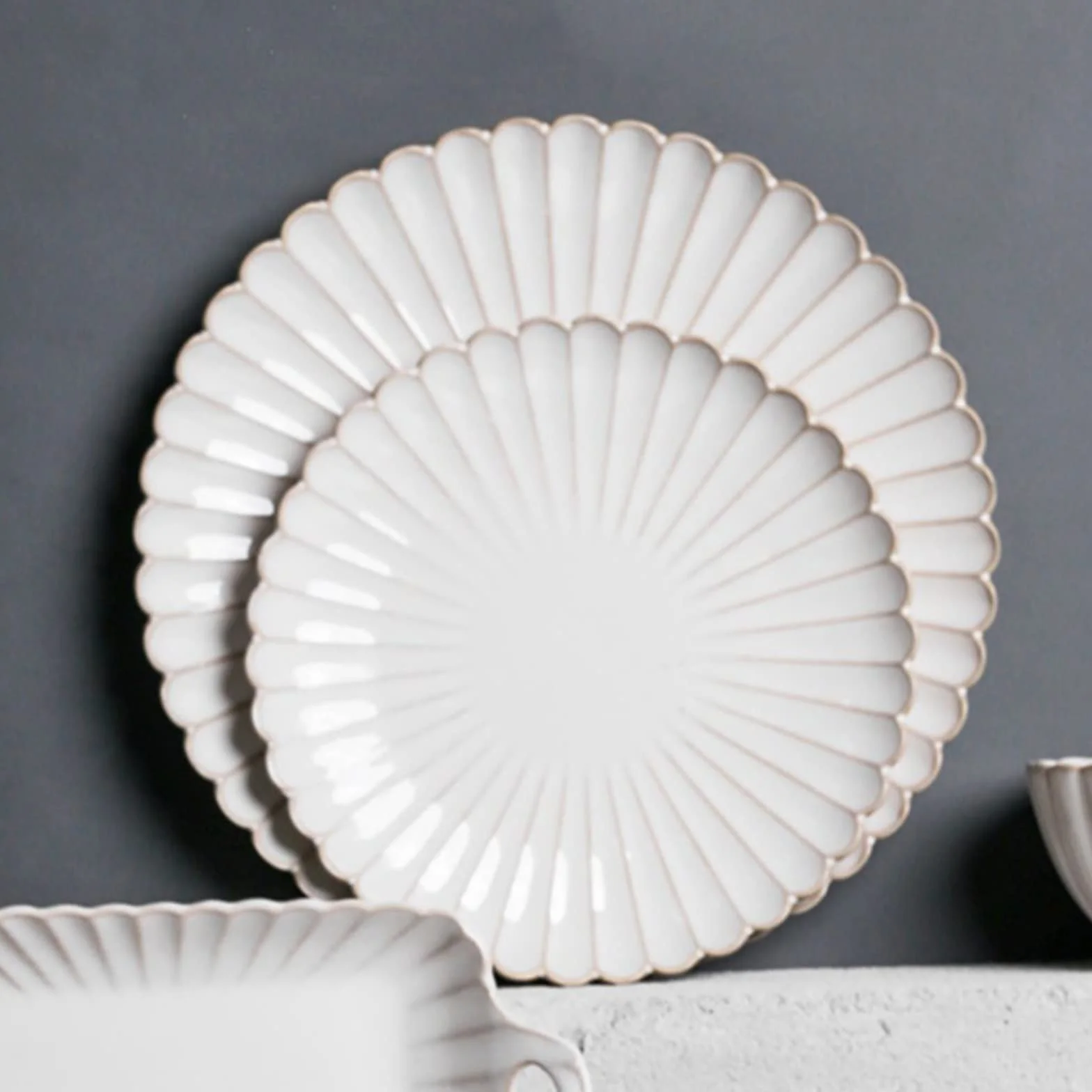 Talerz do jadalni Płyta ceramiczna Biała zastawa stołowa do użytku domowego Restauracja Kuchnia Okrągły talerz jadalni Obiad Sałatka Talerz deserowy Jednolity kolor Głęboki Płaski(A,002)
