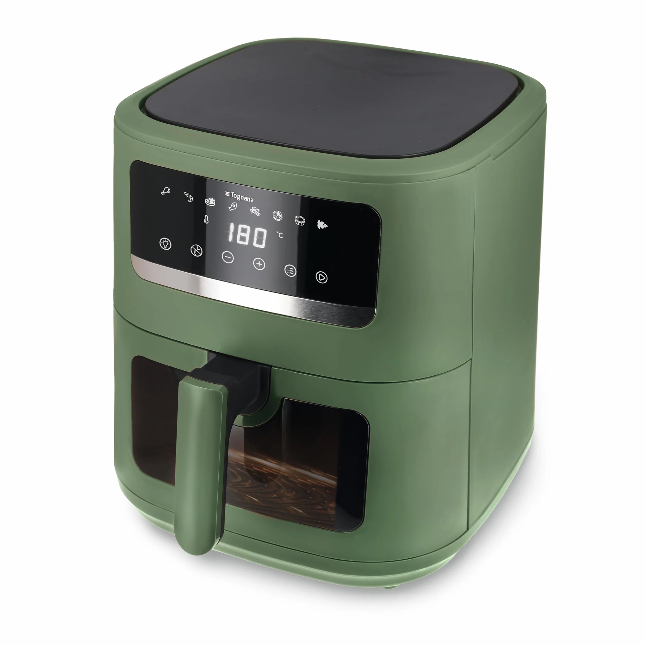 Tognana Iridea, frytkownica powietrzna, 8 l, podwójny opór, wyświetlacz cyfrowy, timer, 80-200°C, okno, 2000 W, szałwia zielona