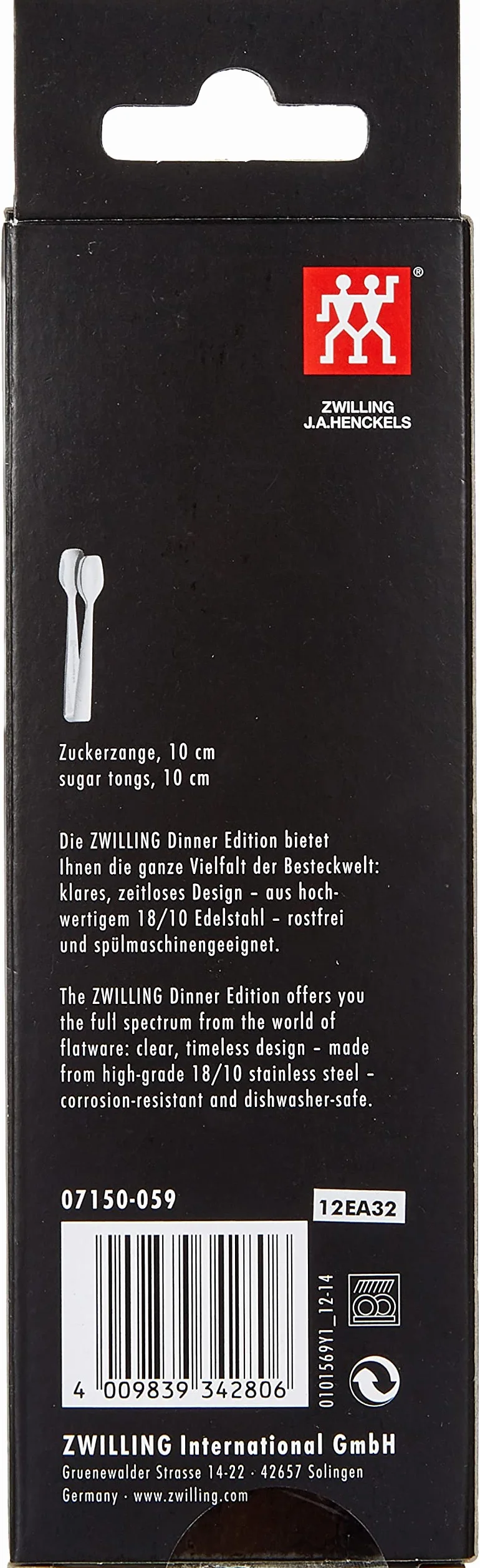 Zwilling 07150-059-0 szczypce do cukru, stal nierdzewna, 10 cm