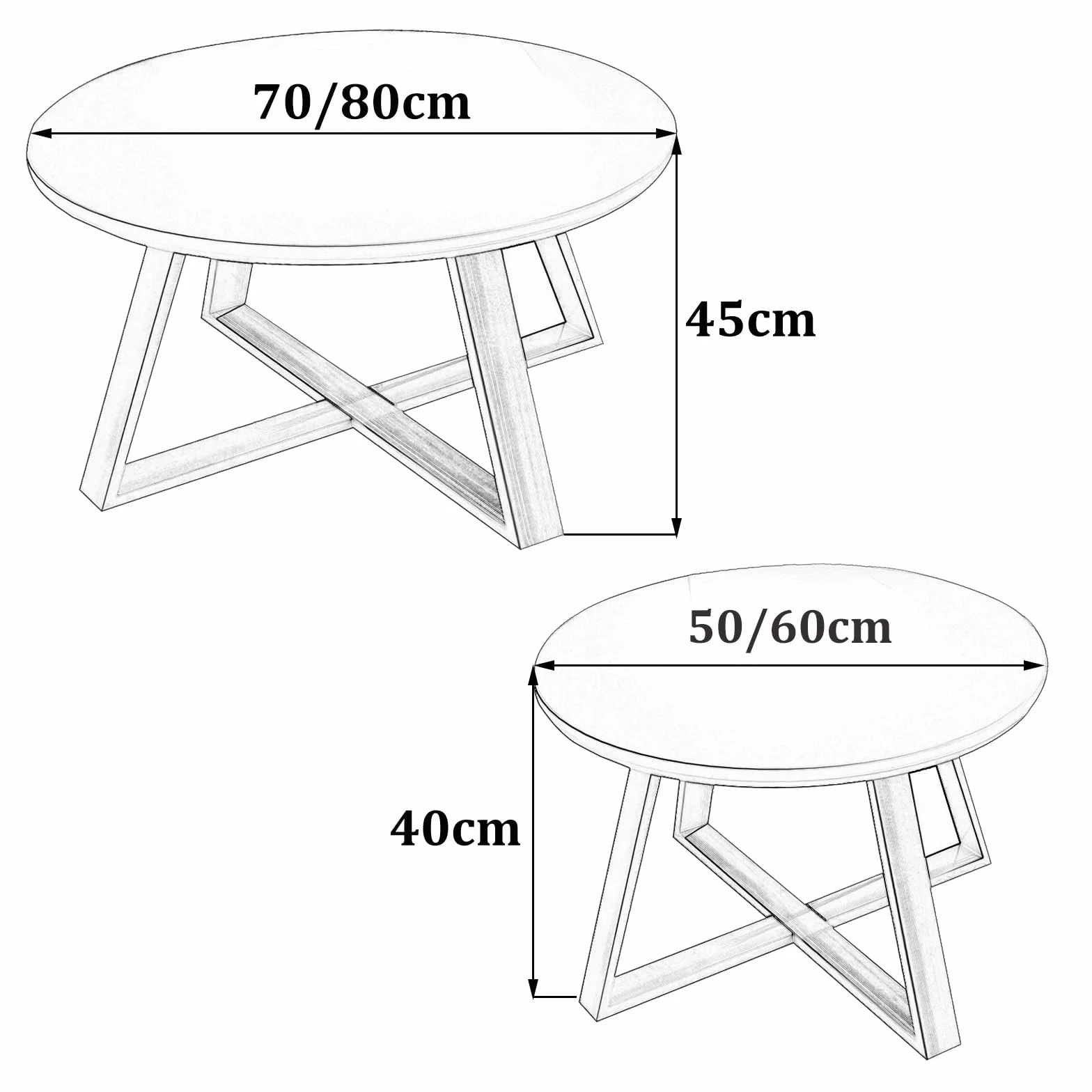 Nowoczesny skandynawski okrągły stolik kawowy do salonu i sypialni solidna konstrukcja łatwy montaż stylowe żółte wykończenie 80 x 80 x 45 cm - idealny dodatek do dekoracji domu
