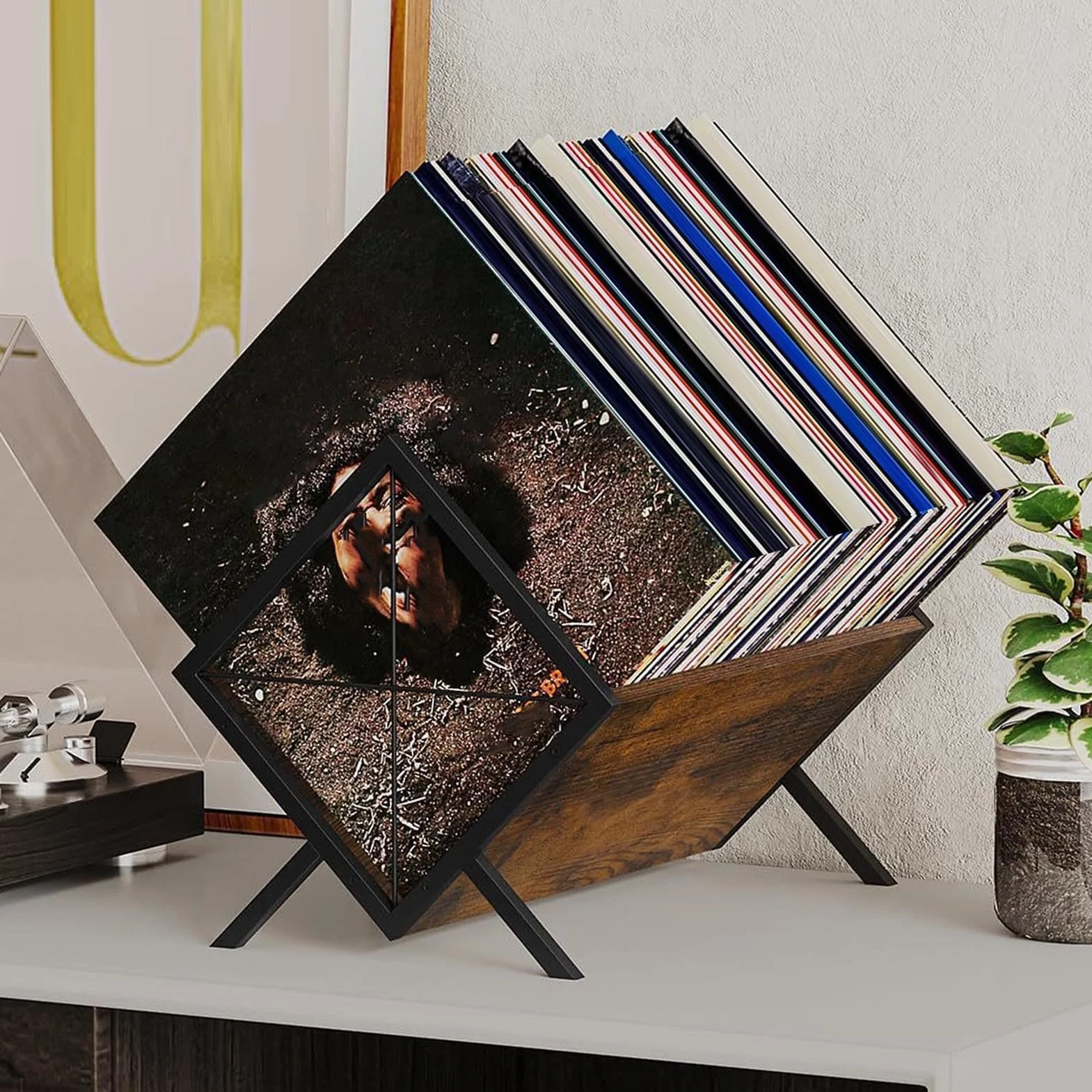 Focket Stojak na Przechowywanie, Uchwyt na półkę Organizatora dla Albumów Winylowych Magazynki Książki, Winylowe Przechowy