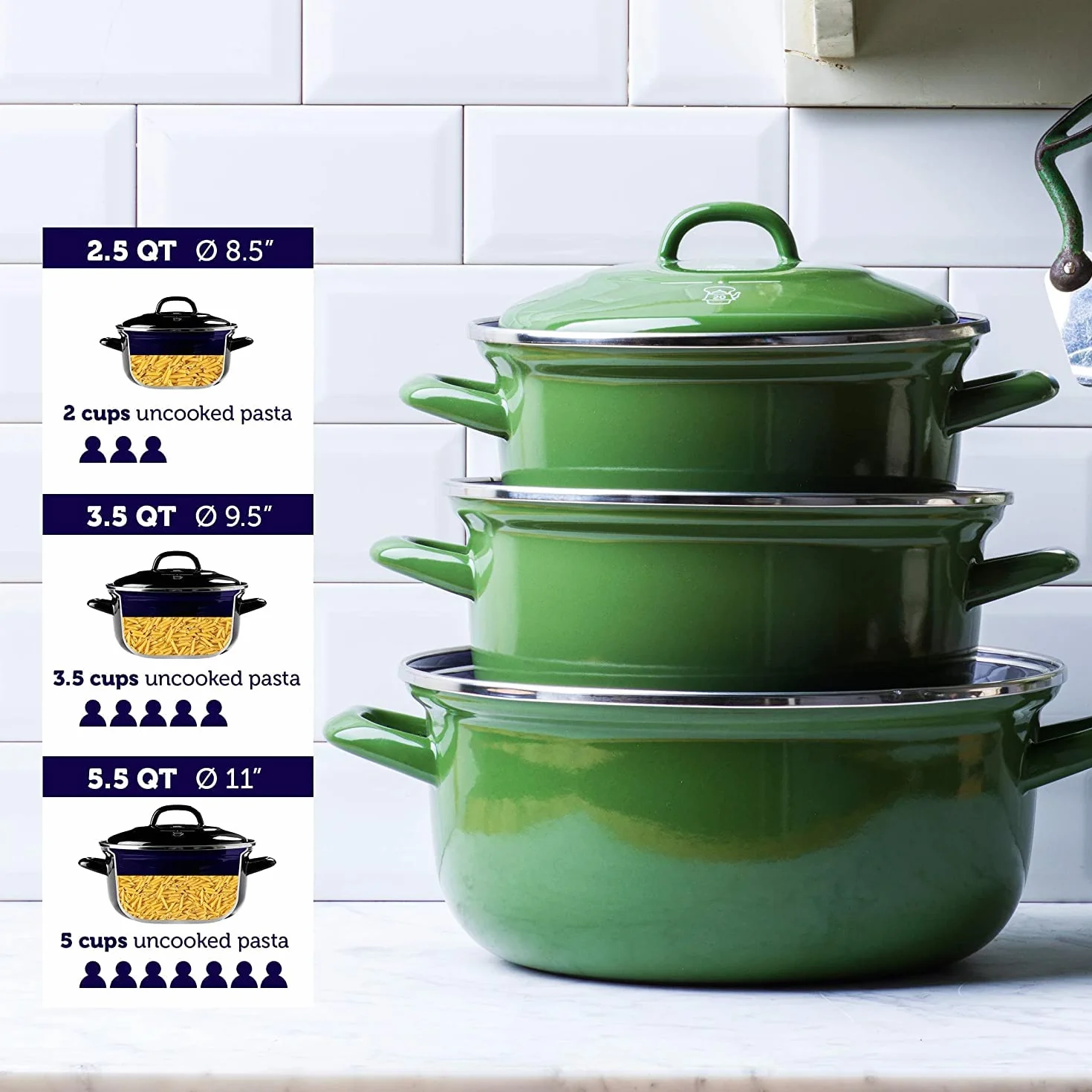 BK Cookware, Indigo Okrągła Emaliowana Brytfanna z Pokrywką - 22 cm/3.3l, Niebieski