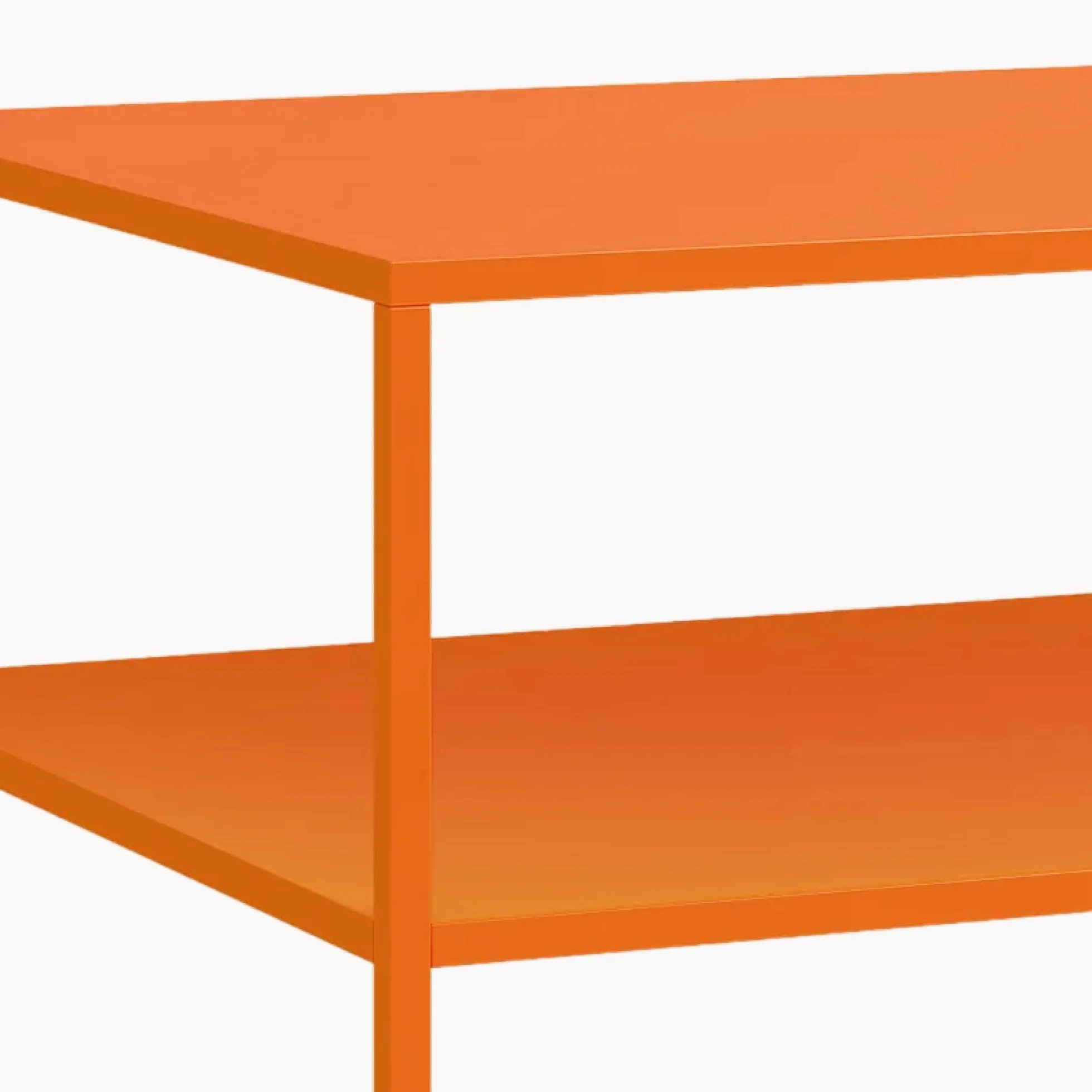Stolik kawowy Solund metalowy pomarańczowy 90x60x45 cm prostokątny z miejscem do przechowywania