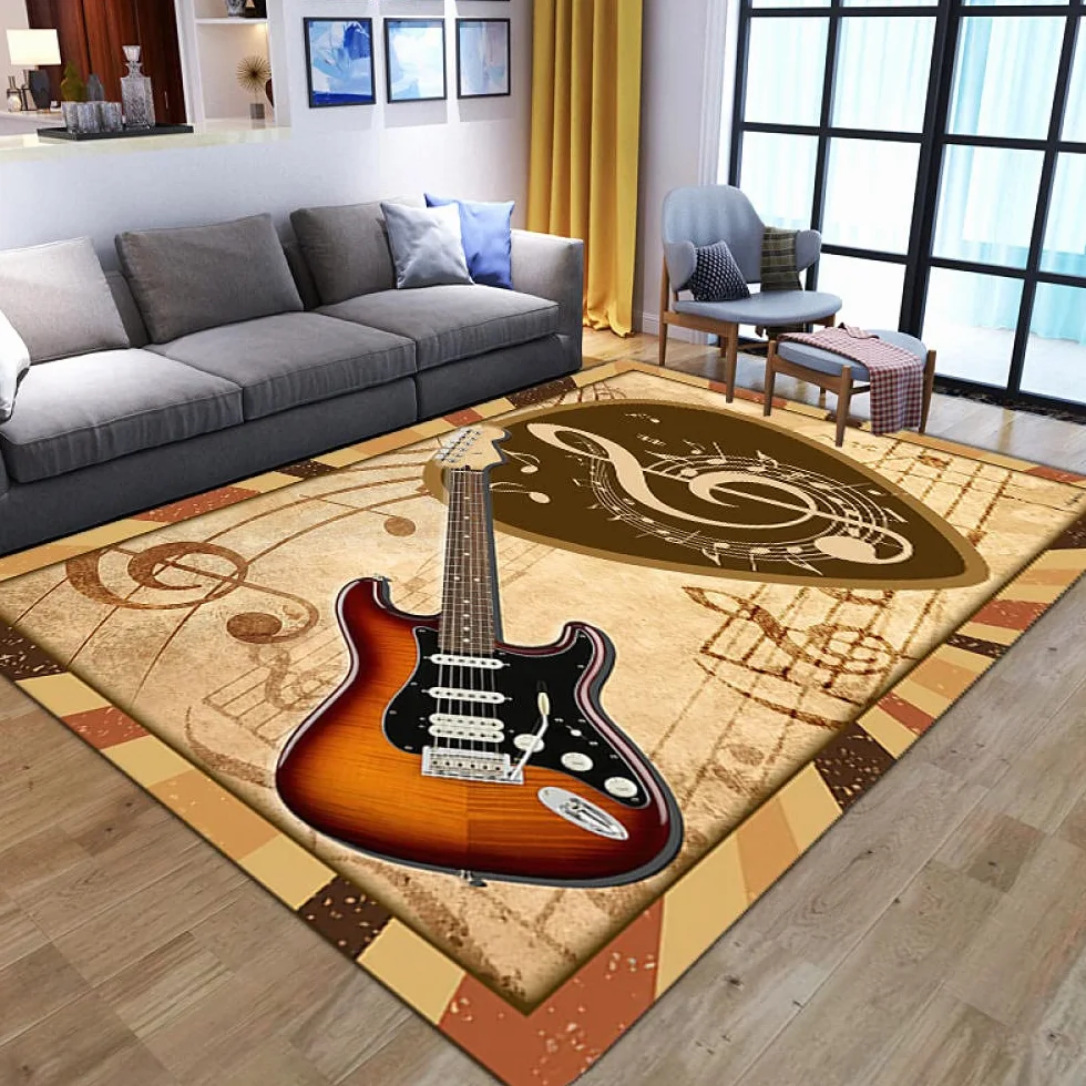 3D dywan do salonu nuty gitara antypoślizgowe maty podłogowe dzieci maty dla raczkowania korytarz maty maty nocne maty do dekoracji wnętrz