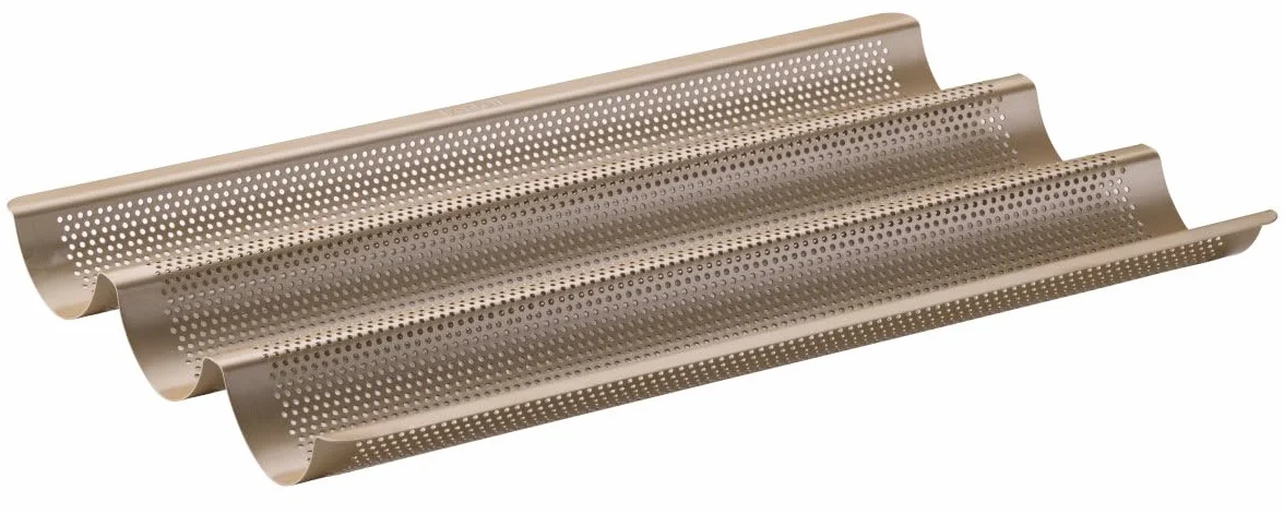 Zenker Blacha do bagietek, perforowana forma do pieczenia chrupiących bagietek, powłoka zapobiegająca przywieraniu, odporna na temperaturę do +230°C, 38,5 x 25 x 3 cm