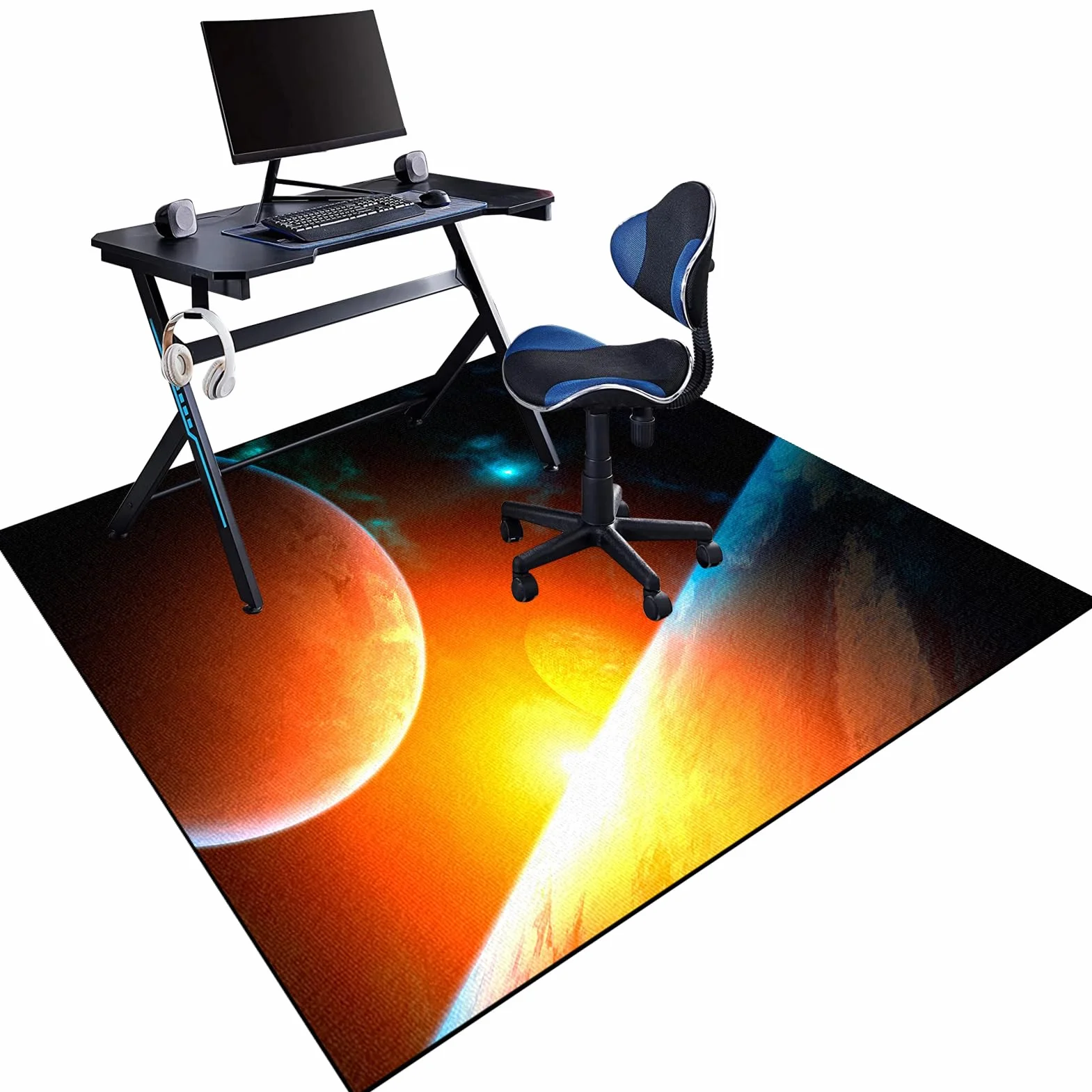 Dywan Krzesło Gamingowe, Ochraniacz Podłogi Wózki Inwalidzkie Biuro, Mata Ochronna Na Podłogi, Antypoślizgowa Mata Do Komputera Gry Na Podłogę 140 x 200 cm