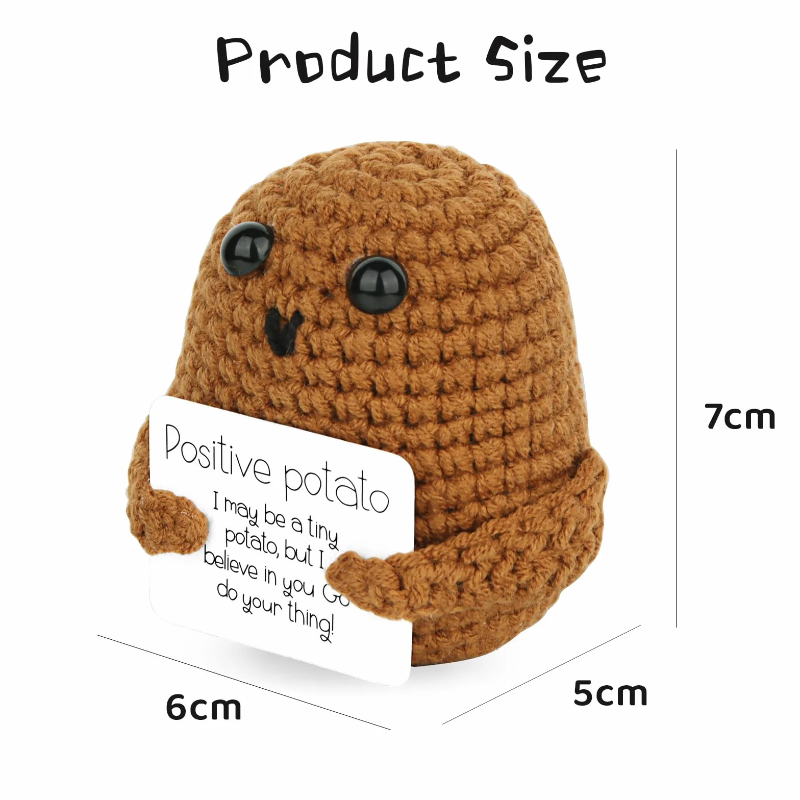 Powmag Positive Potato Pocket Hug, lalka ziemniaczana z włóczki do robienia na drutach, zabawne, kreatywne słodkie lalki ziemniaczane dla przyjaciół, prezenty imprezowe do dekoracji i zachęty